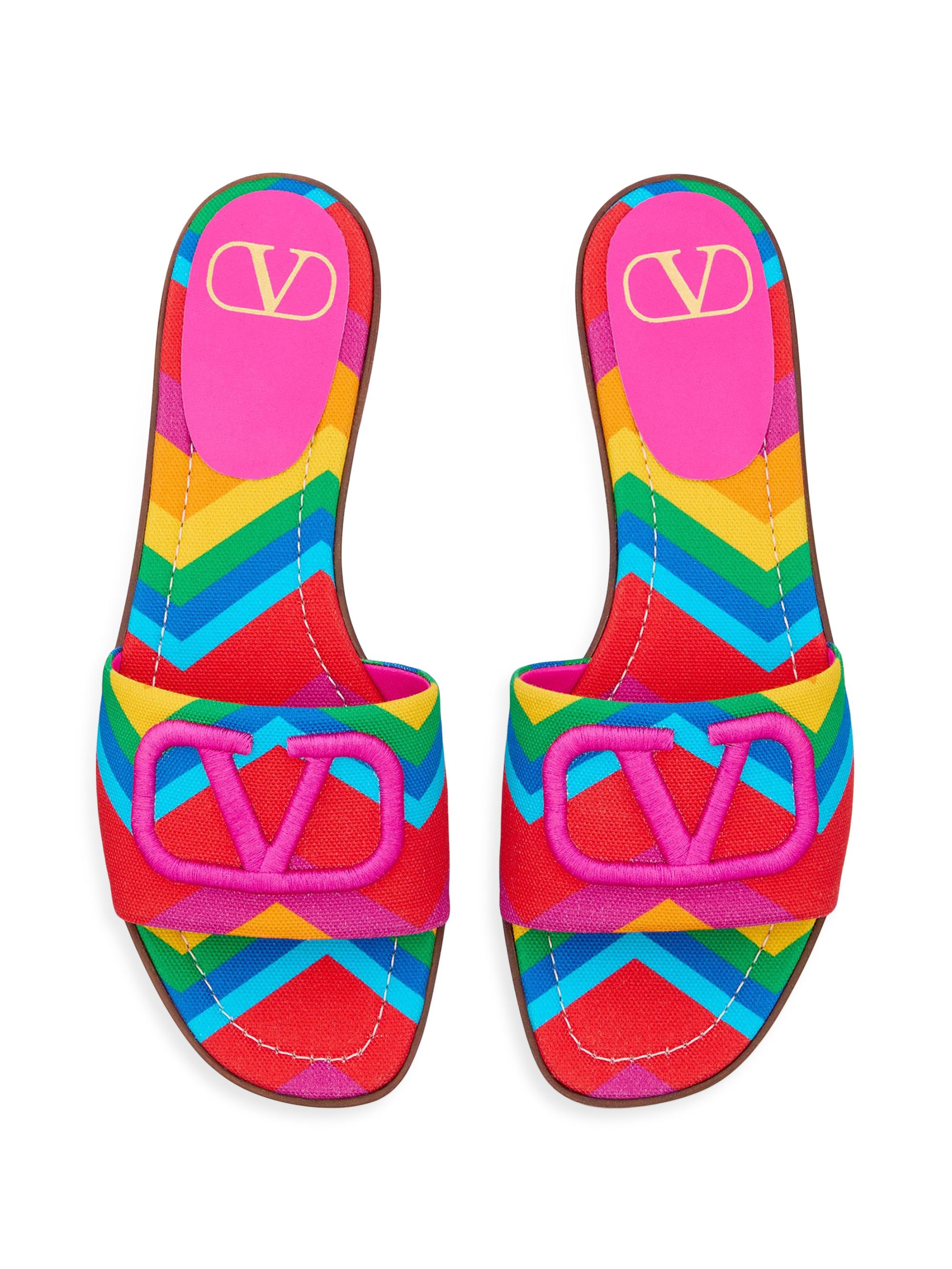 Valentino Garavani Escape Slide Sandals in Canvas with