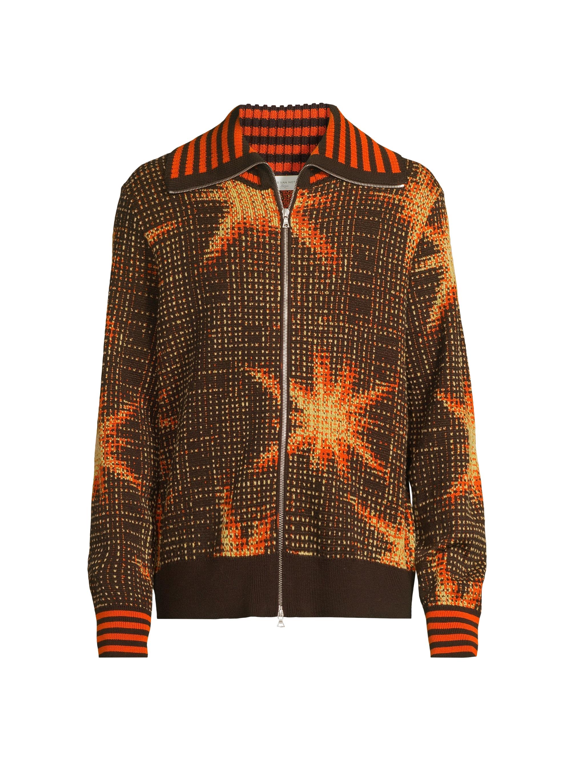 Dries Van Noten Men's Morion Wool-Blend Zip-Up Cardigan - Dark Brown