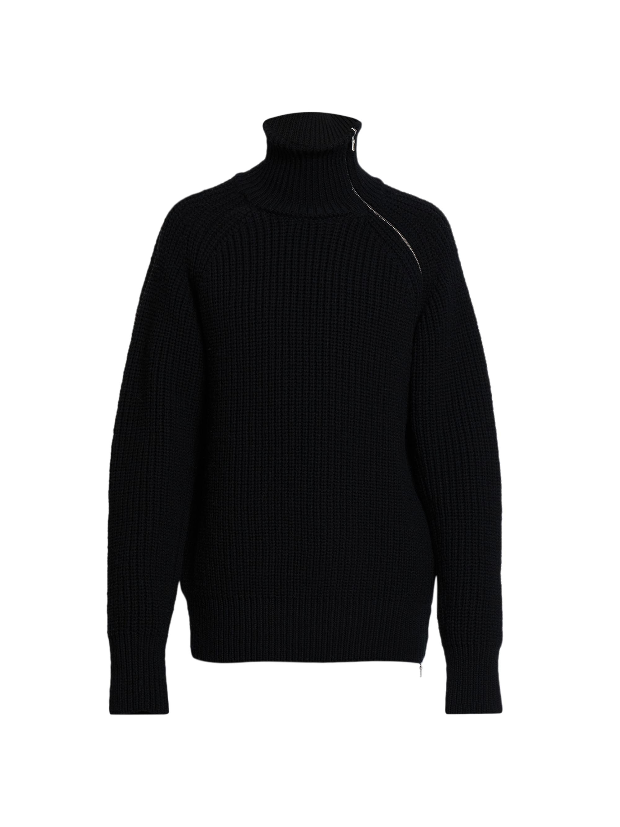 Dries Van Noten Men's Monty Ribbed-Wool Turtleneck Sweater - Black