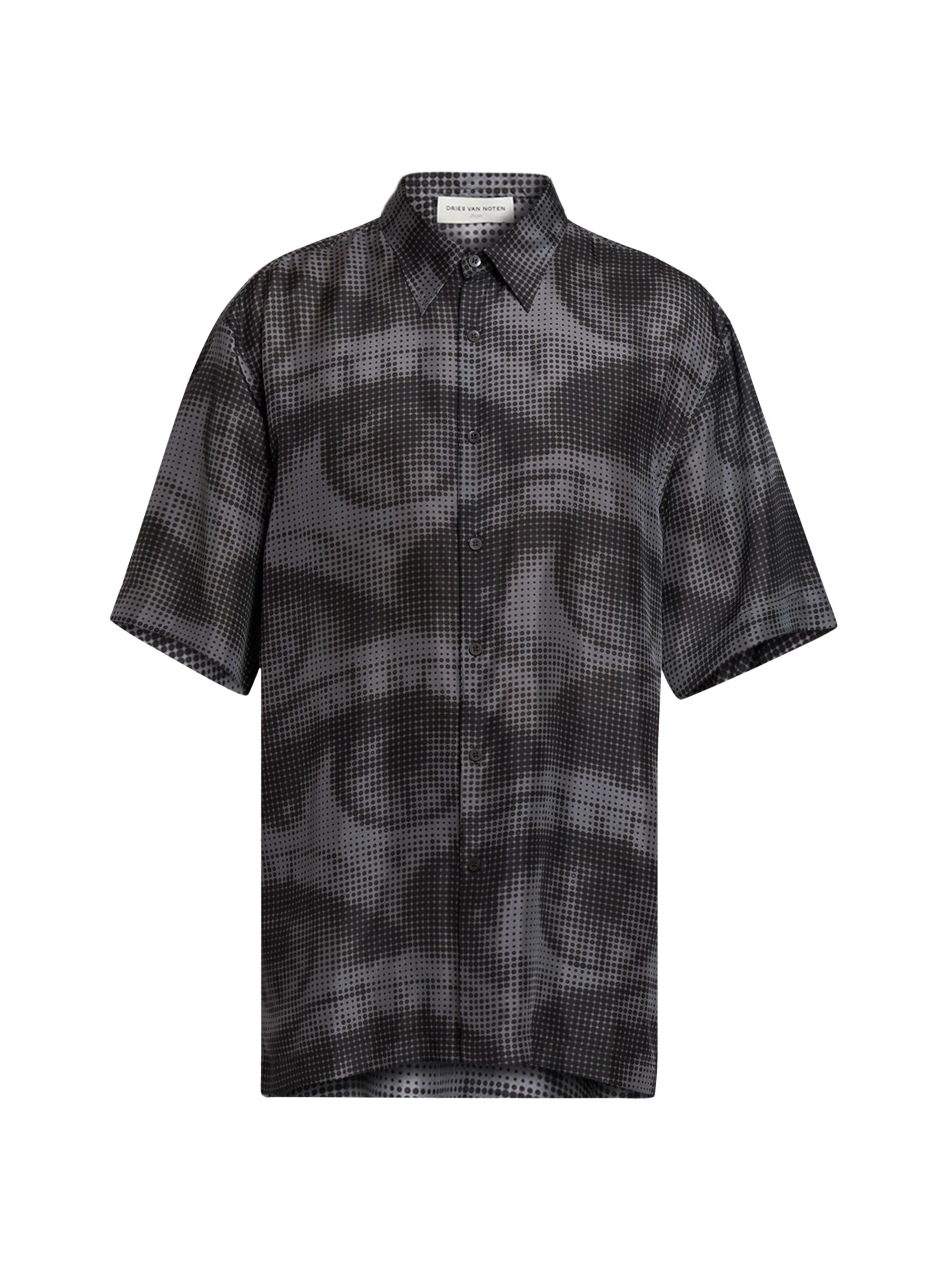 Dries Van Noten Men's Cassidye Printed Silk Shirt - Anthracite