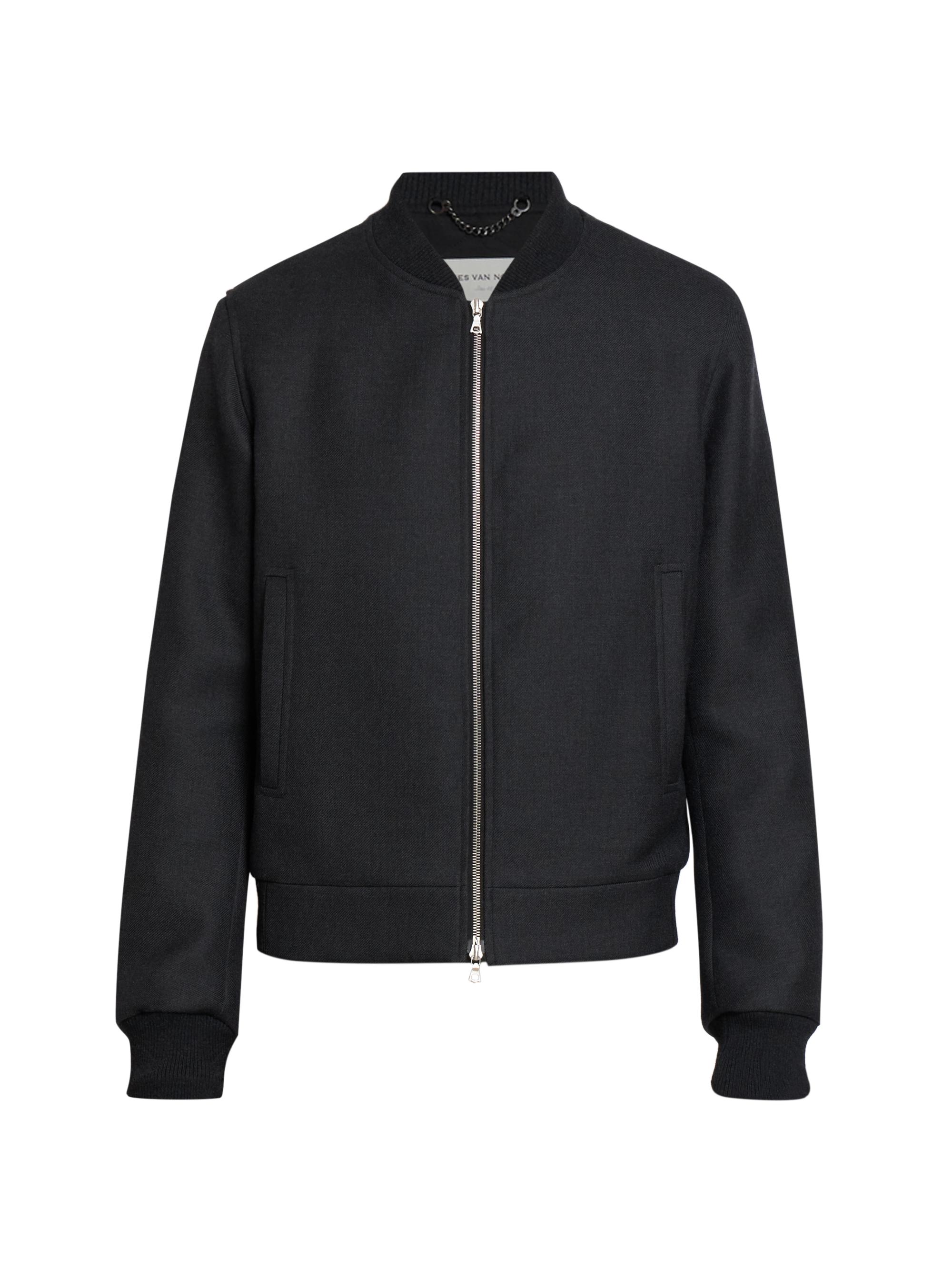 Dries Van Noten Men's Vanny Wool Bomber Jacket - Anthracite