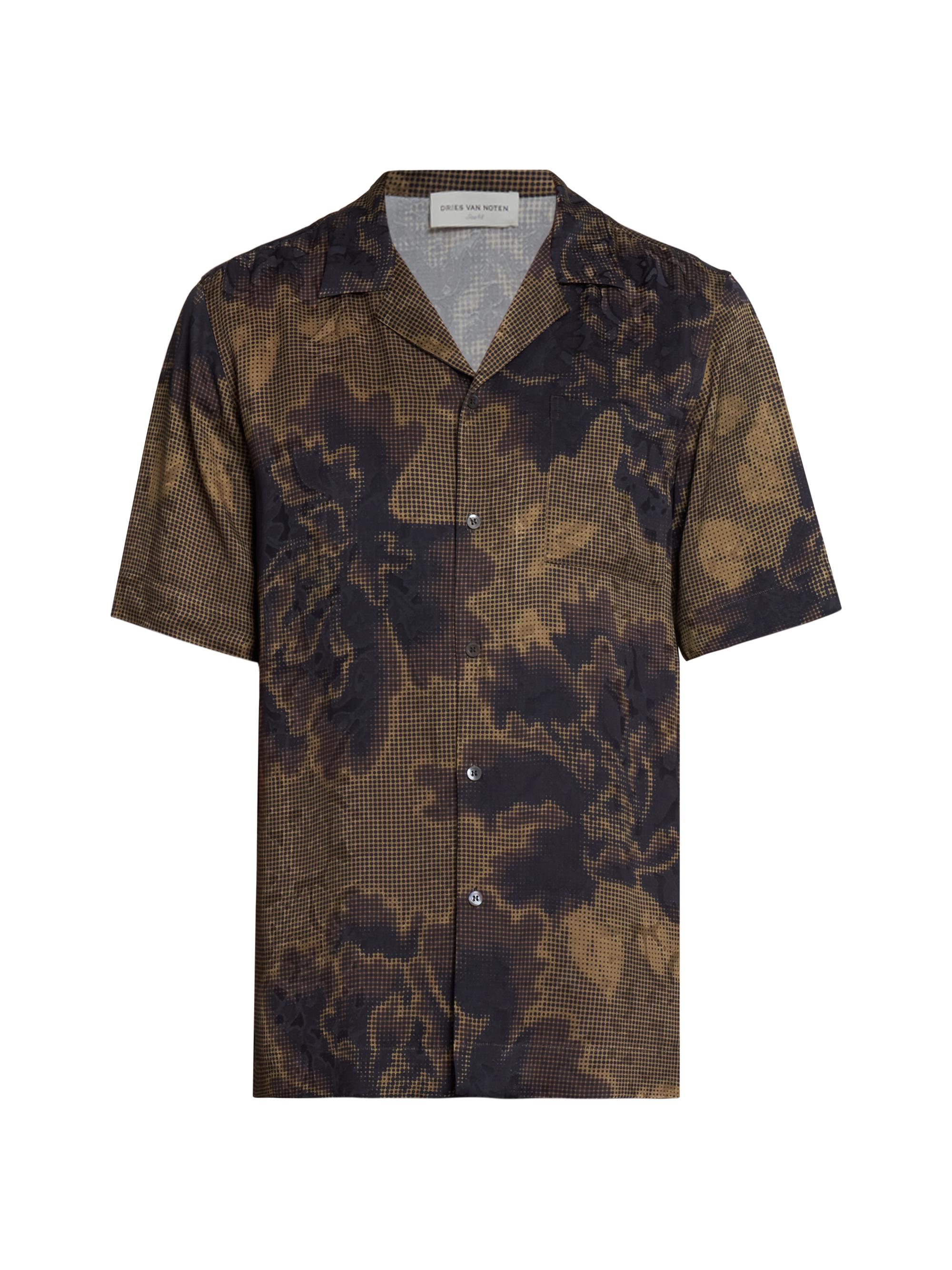 Dries Van Noten Men's Carltone Floral Camp Shirt - Brown