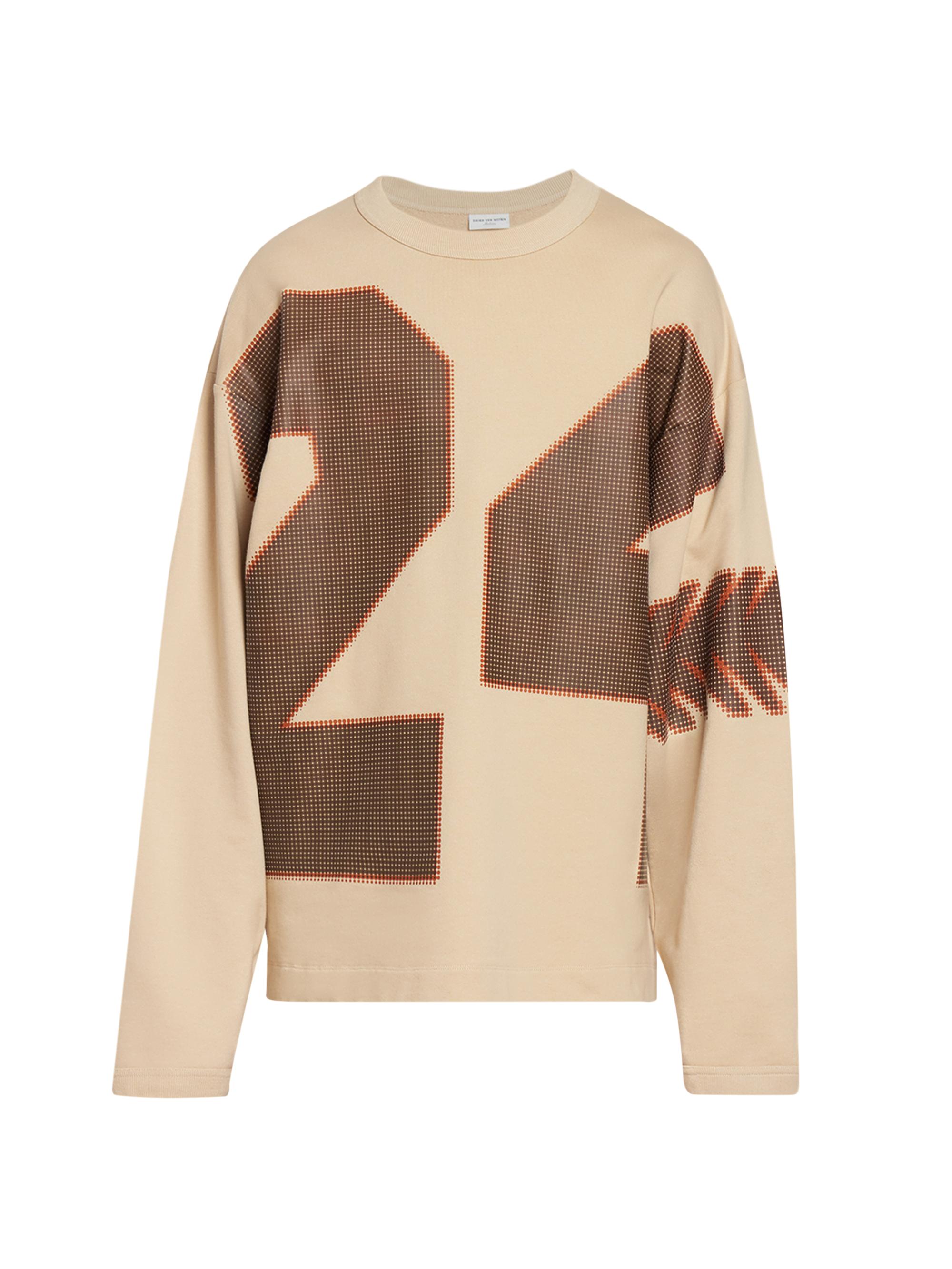Dries Van Noten Men's Hainton Graphic Oversized Sweater - Beige