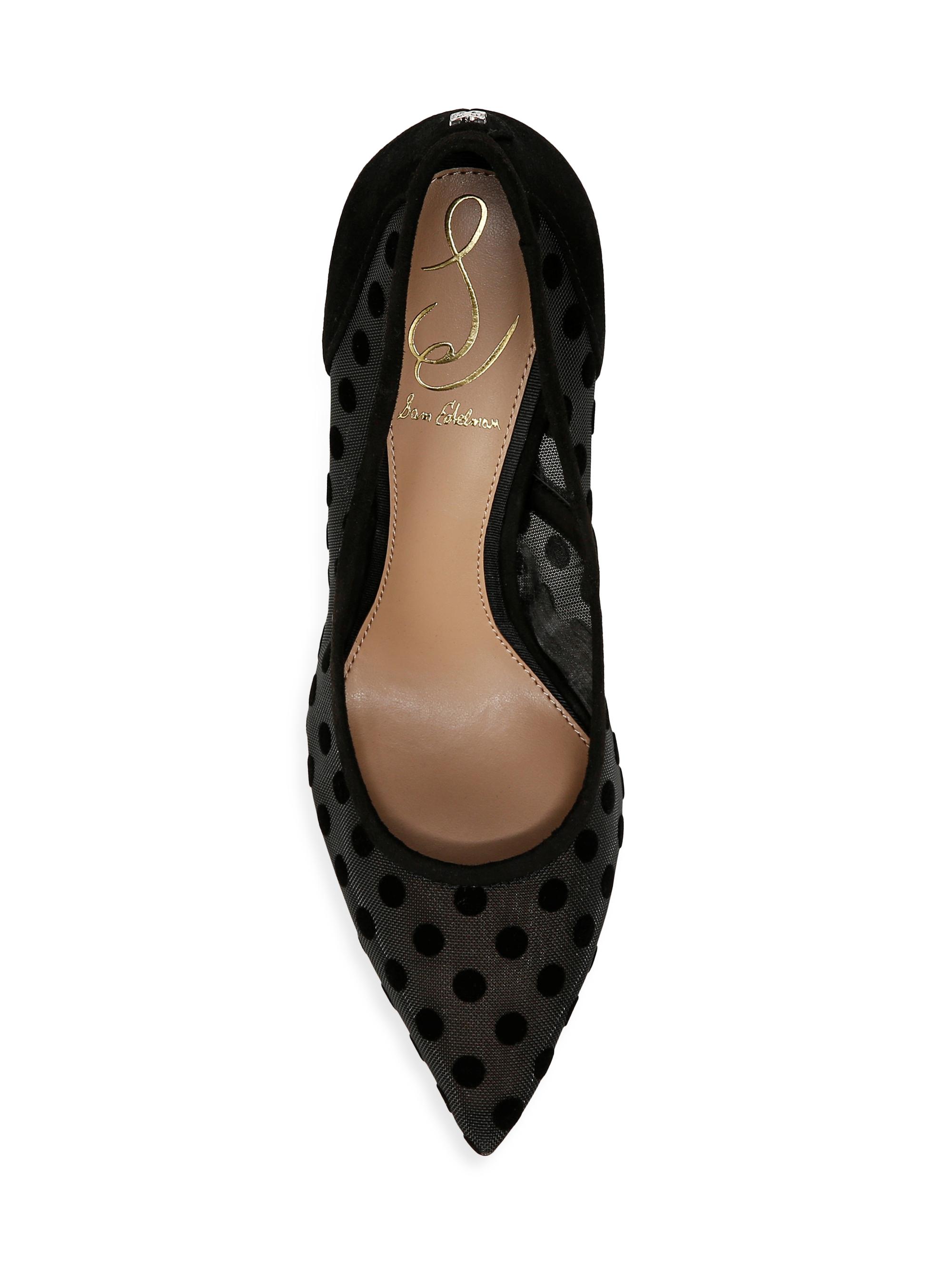 Sam Edelman Hazel 95MM Polka-Dot Mesh Pumps | Saks Fifth Avenue