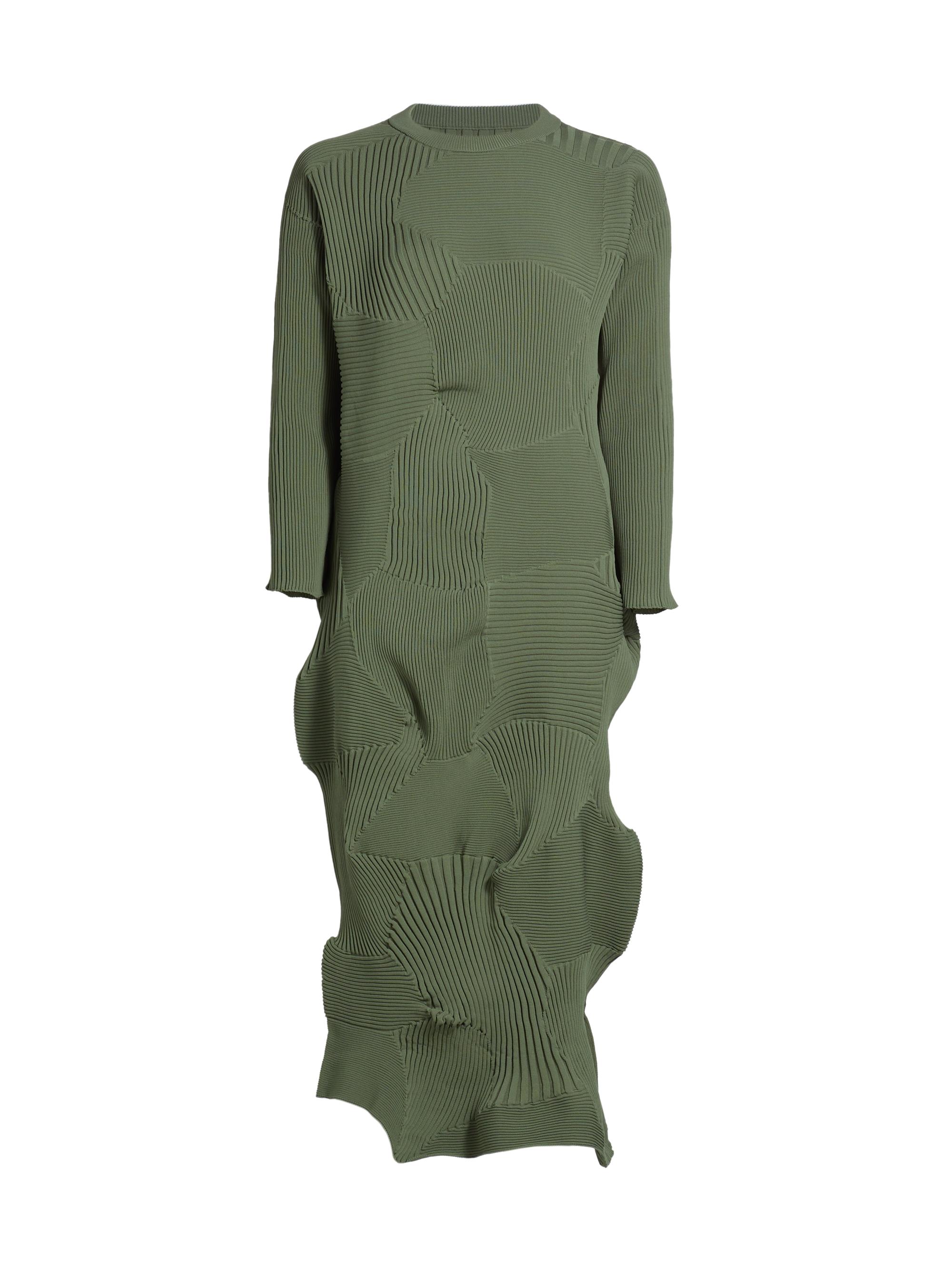 Issey Miyake Women's Kone Kone Sculpted Plissè Midi-Dress - Misty Green