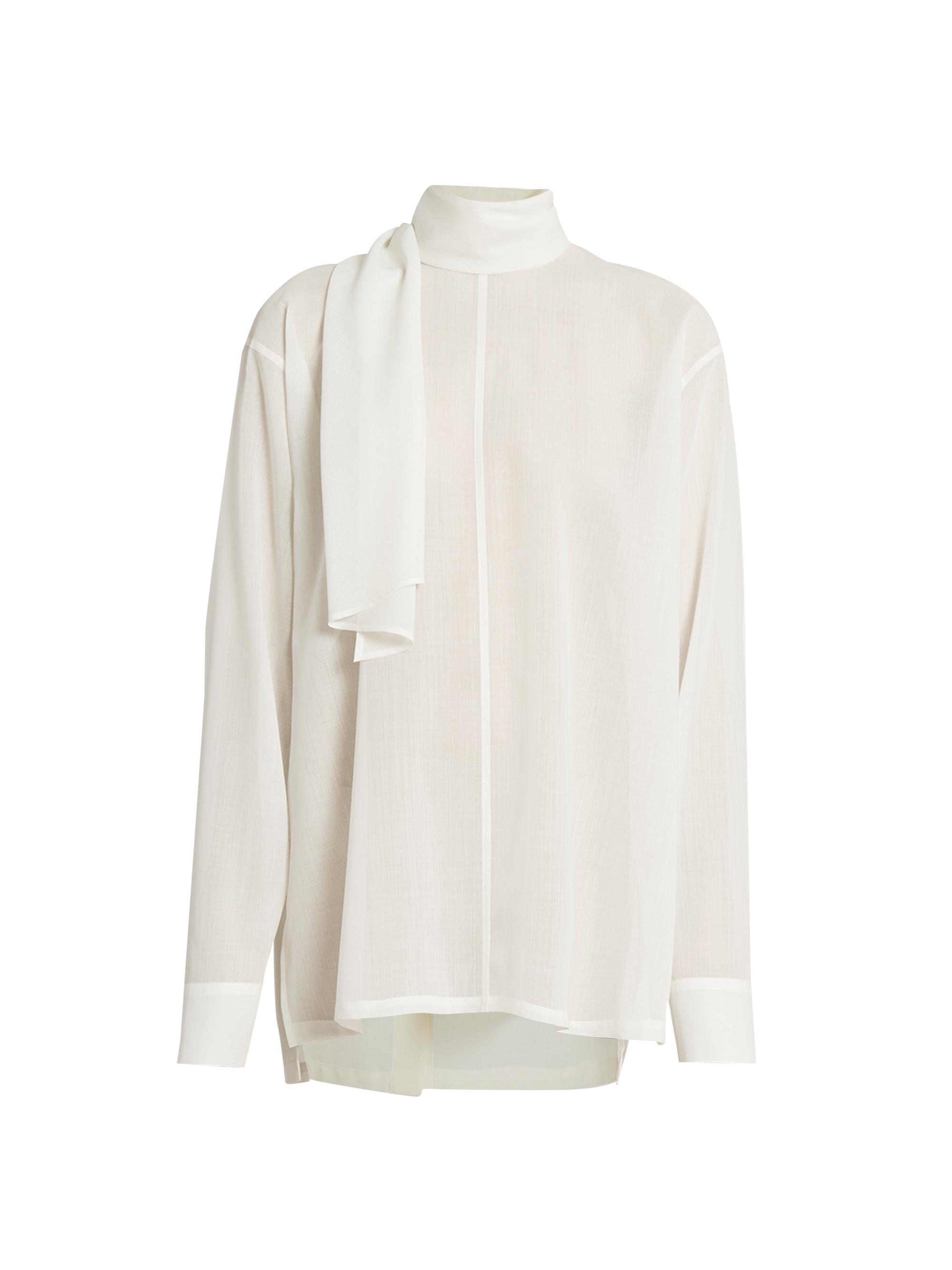 Issey Miyake Women's What Has Always Been Sheer Wool Shirt - Frost White