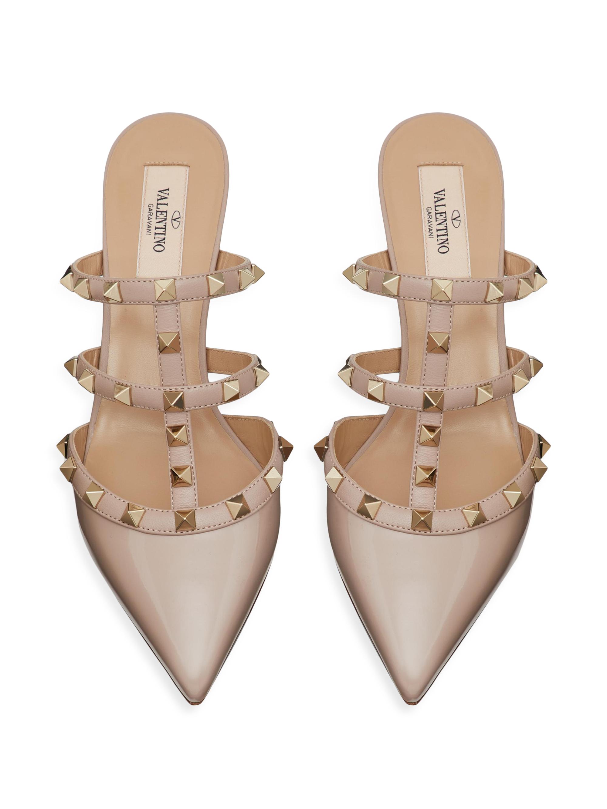 Valentino Garavani Rockstud Patent Leather Mules 50MM Saks Fifth