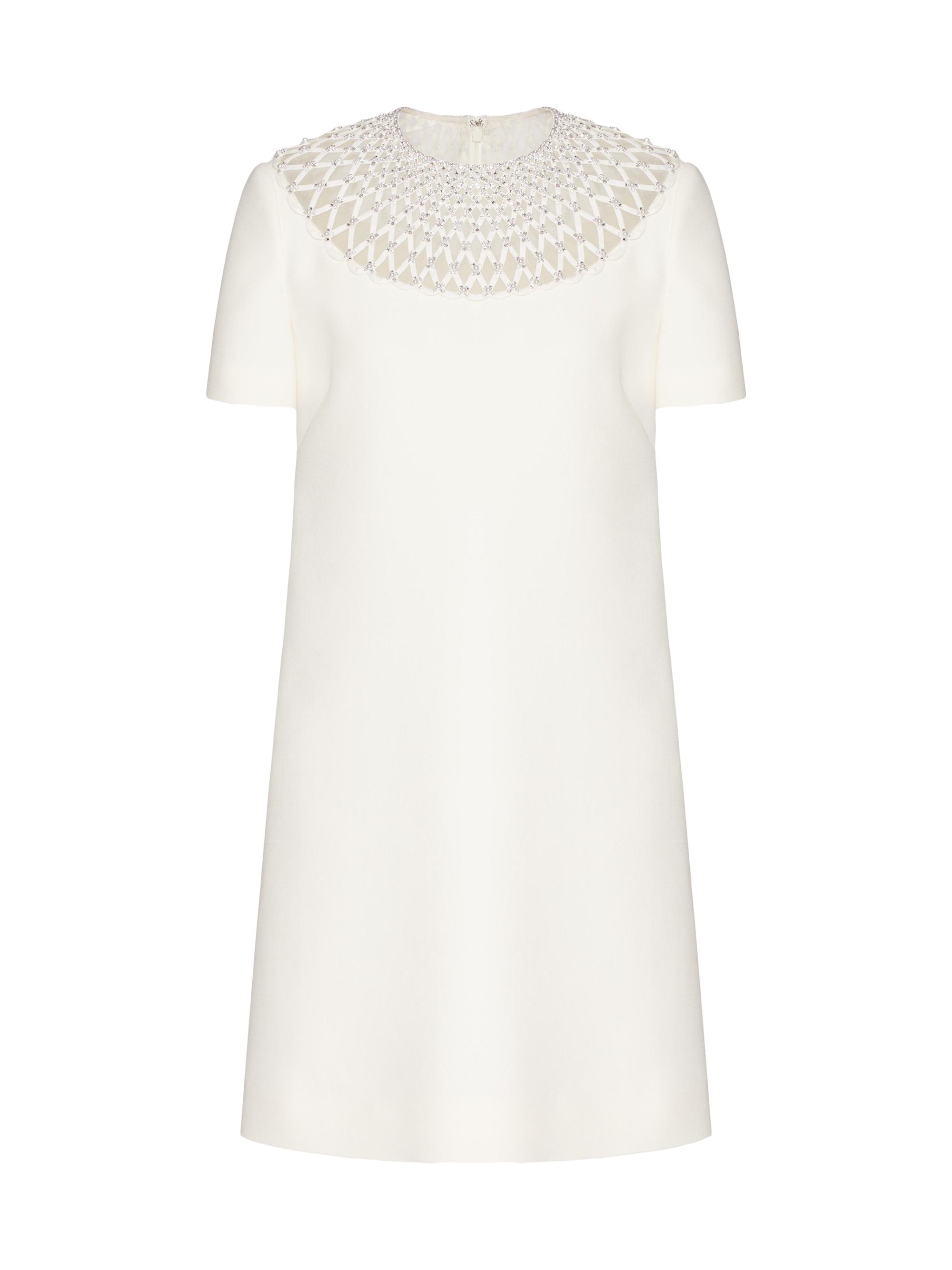 Valentino Garavani Women's Embroidered Crepe Couture Short Dress -  Silver