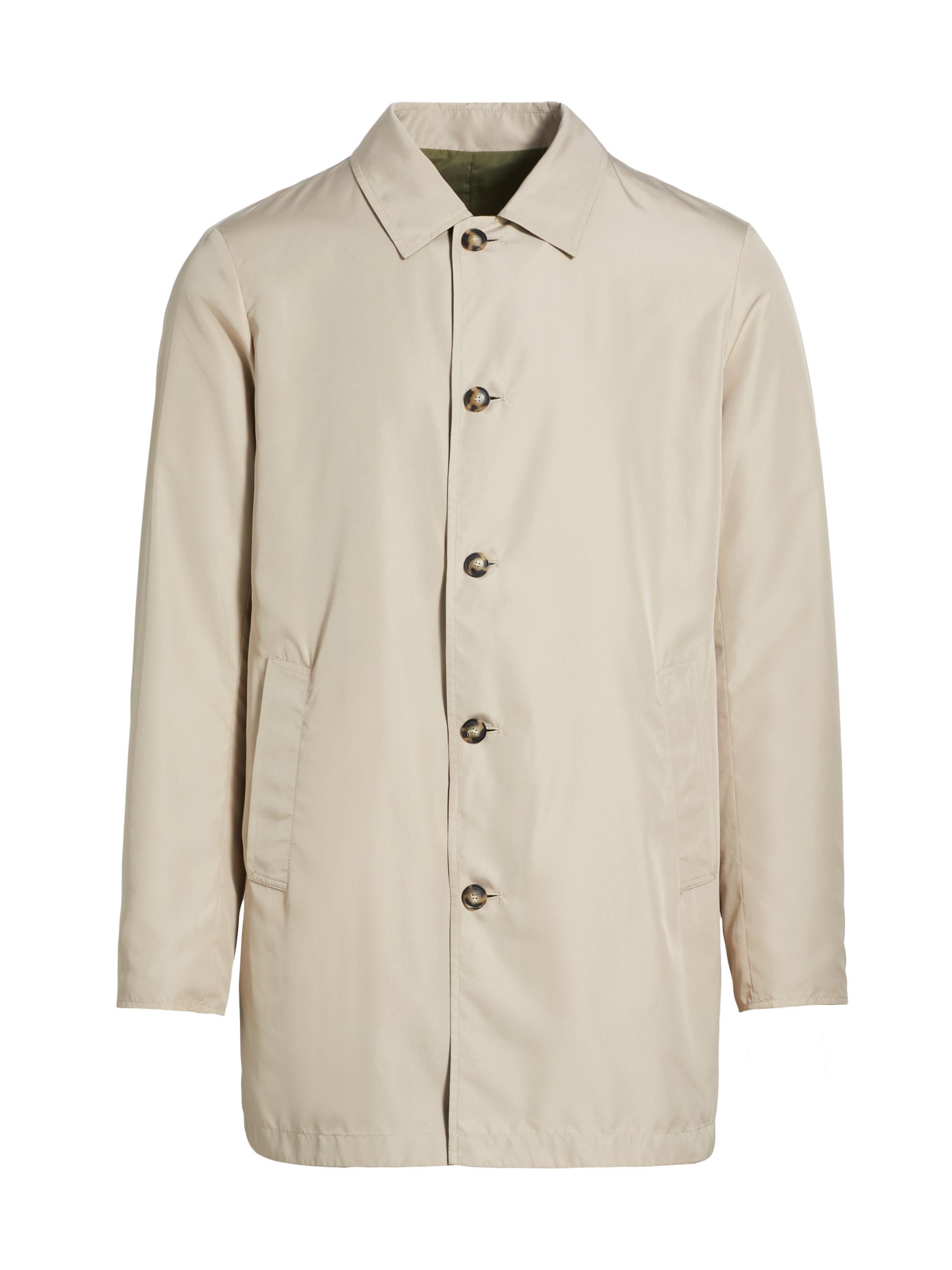 Saks Fifth Avenue Men's Reversible Car Coat - Light Grey Olive