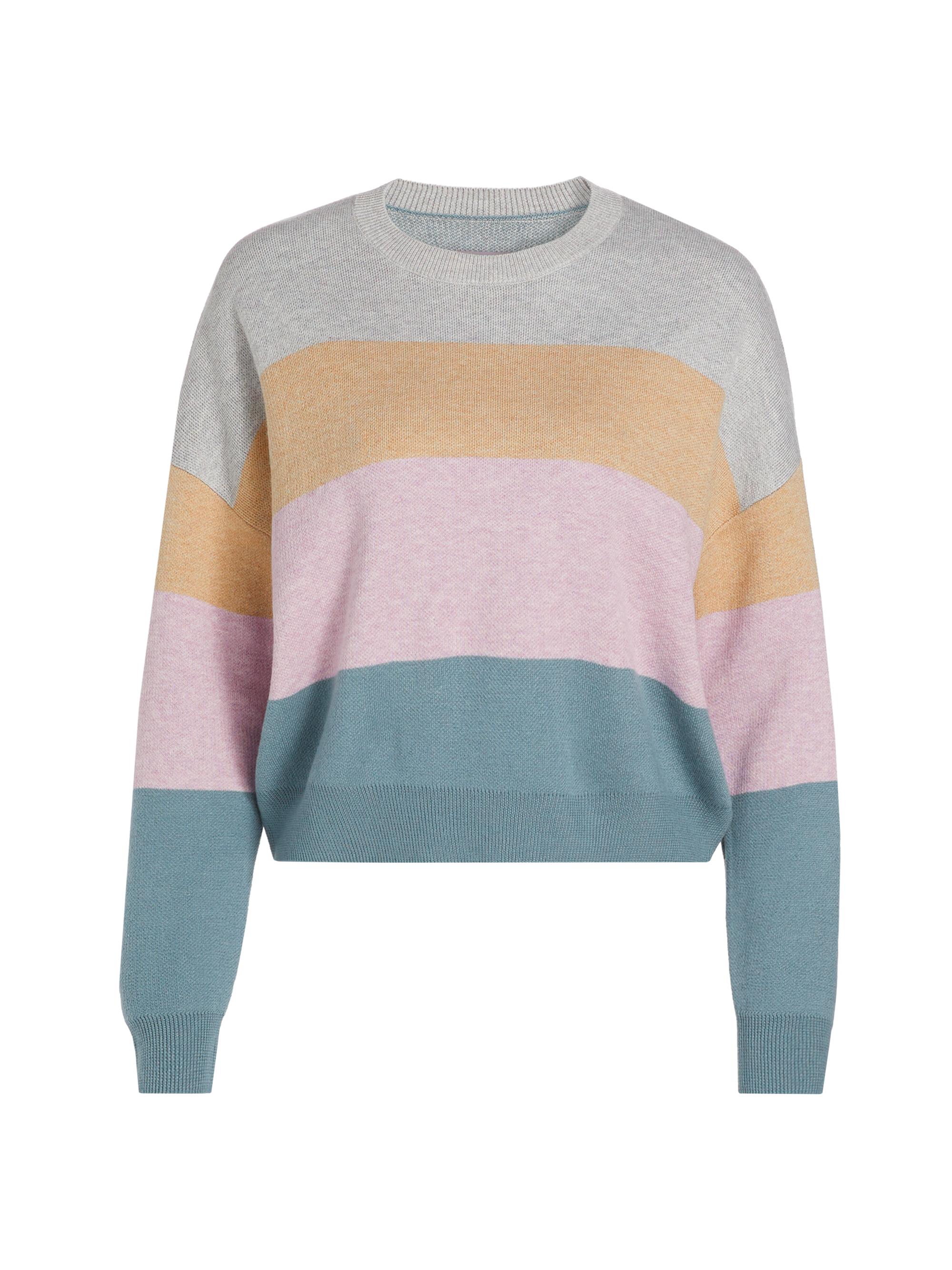Stellae Dux Women's Colorblock Crewneck Sweater - Block Stripe