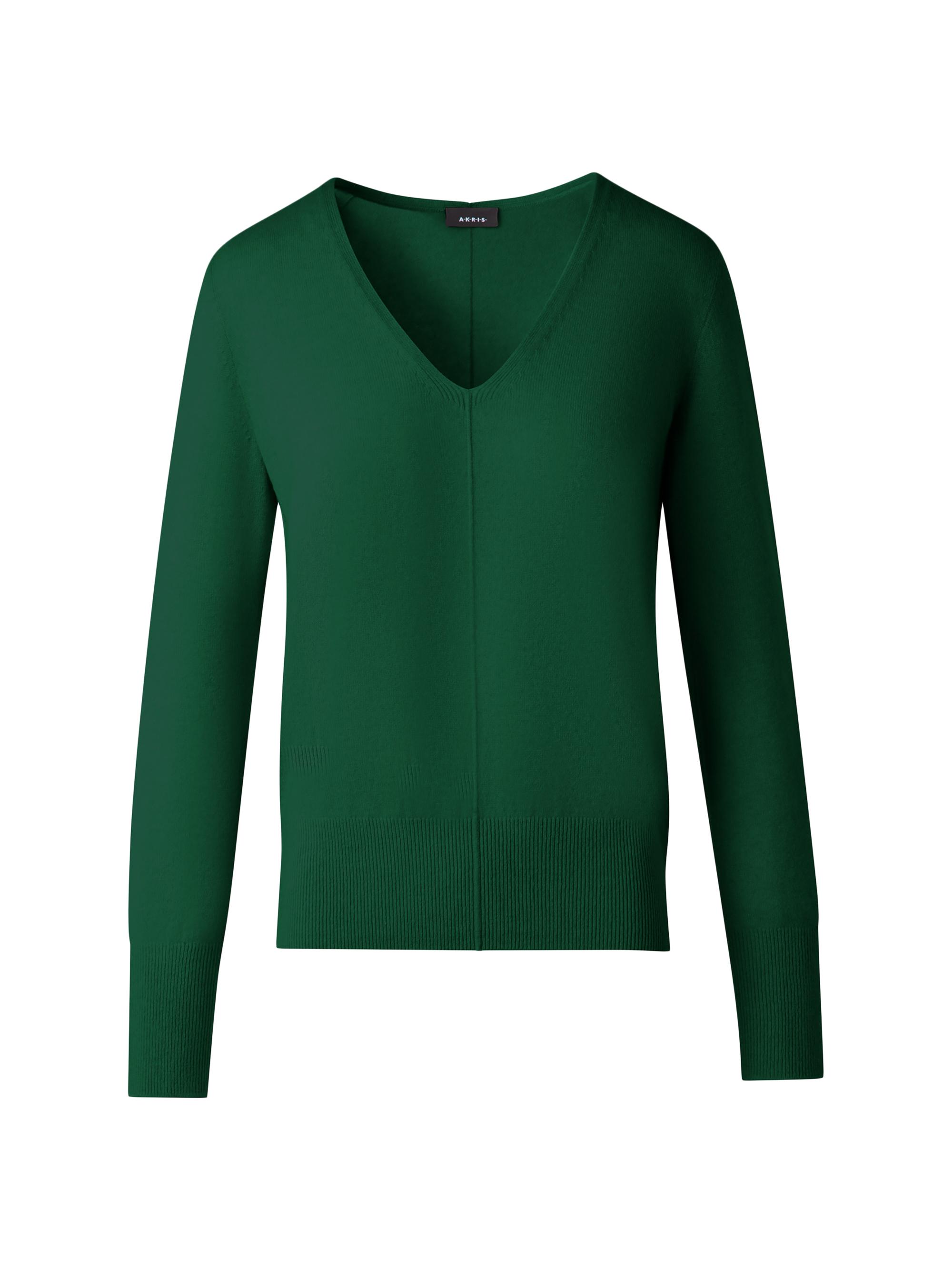 Akris Women's V-Neck Cashmere Sweater - Pine Green