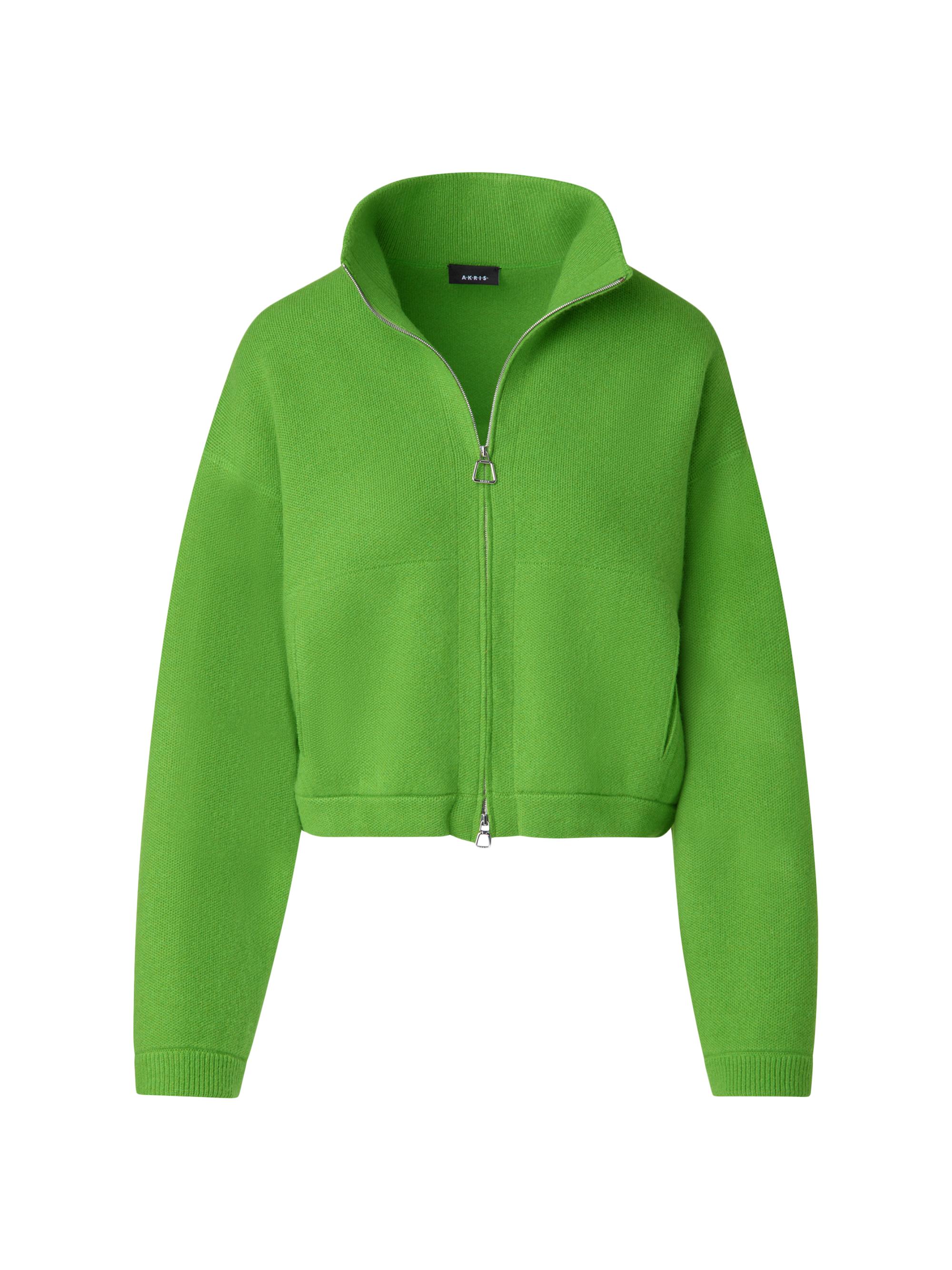 Akris Women's Cashmere Zip Cardigan - Grass Green