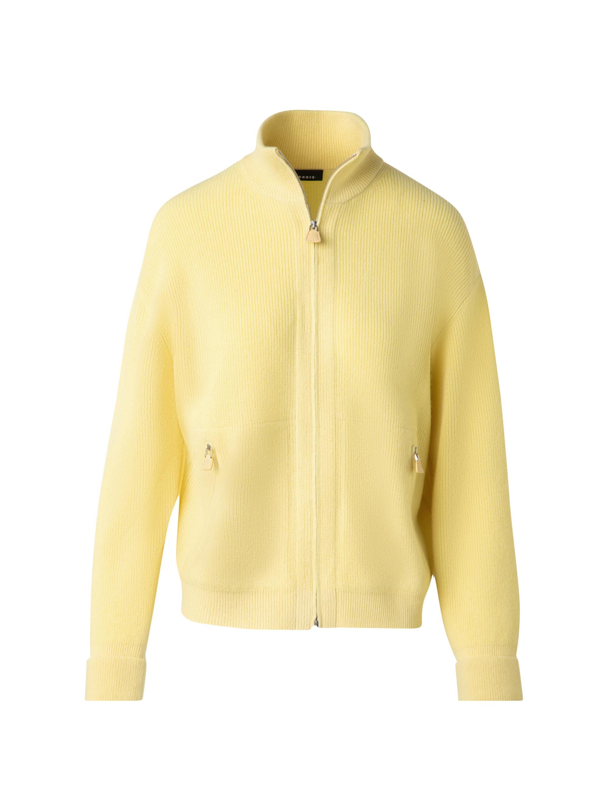 Akris Women's Rib-Knit Cashmere Cardigan - Mimosa