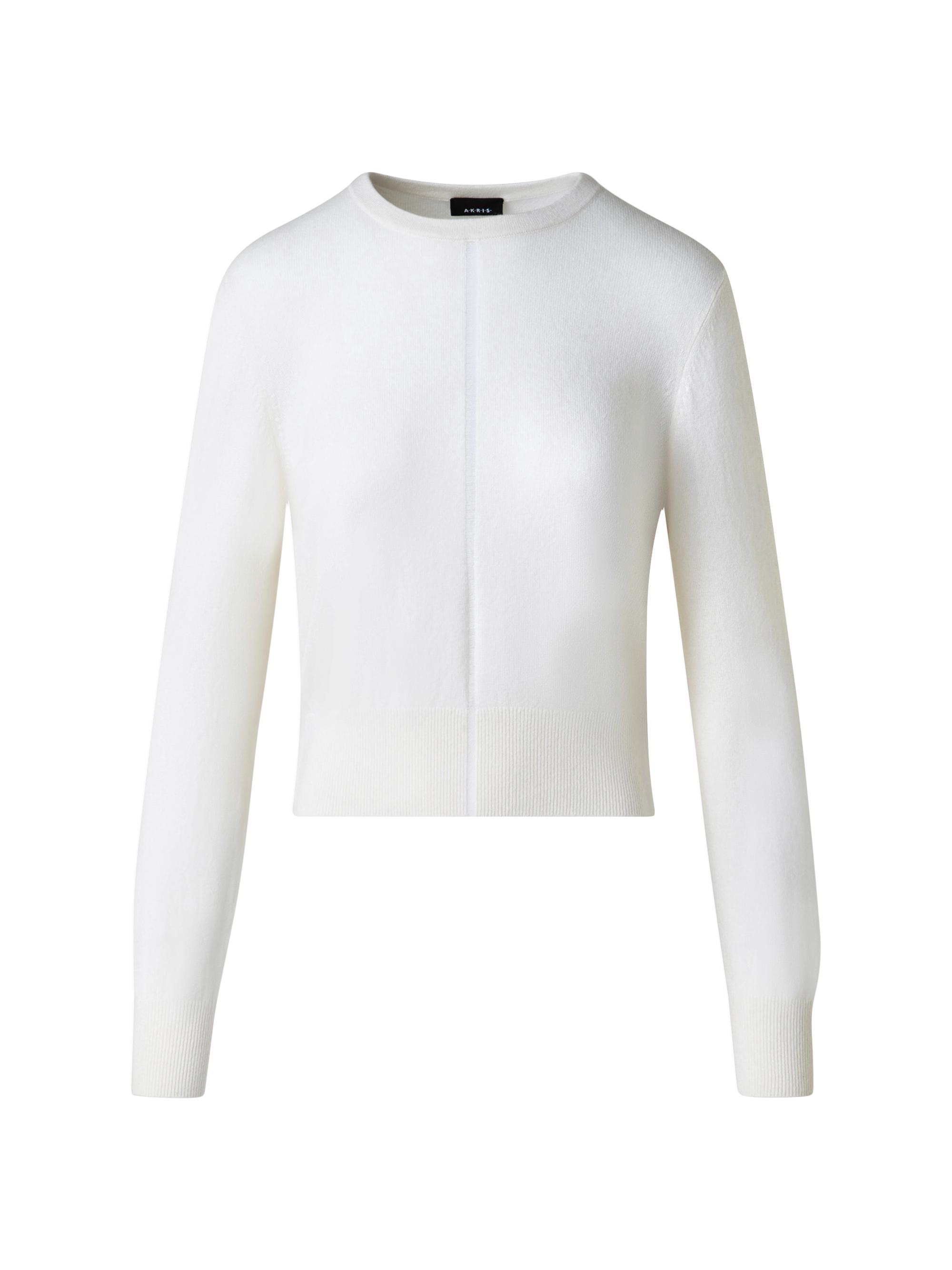 Akris Women's Striped Cashmere Crewneck Sweater - Ecru