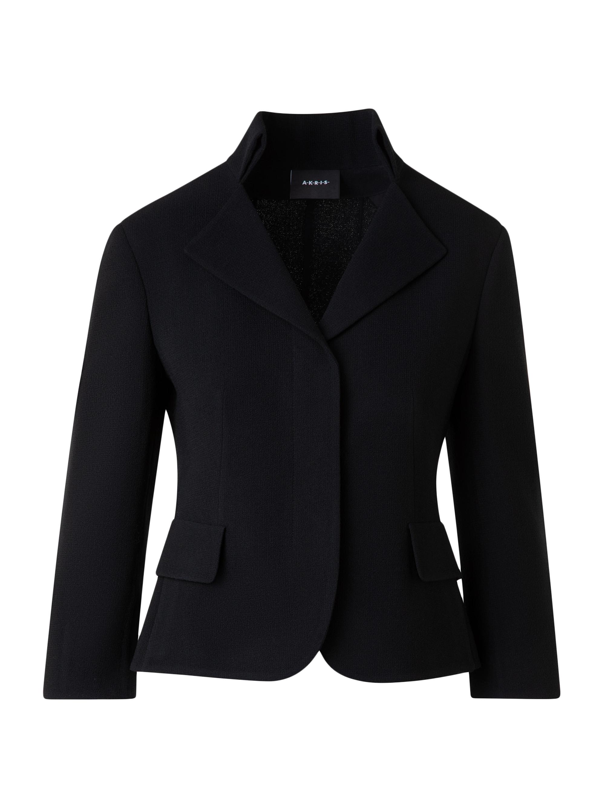 Akris Women's Amber Crepe Crop Button-Front Jacket - Black