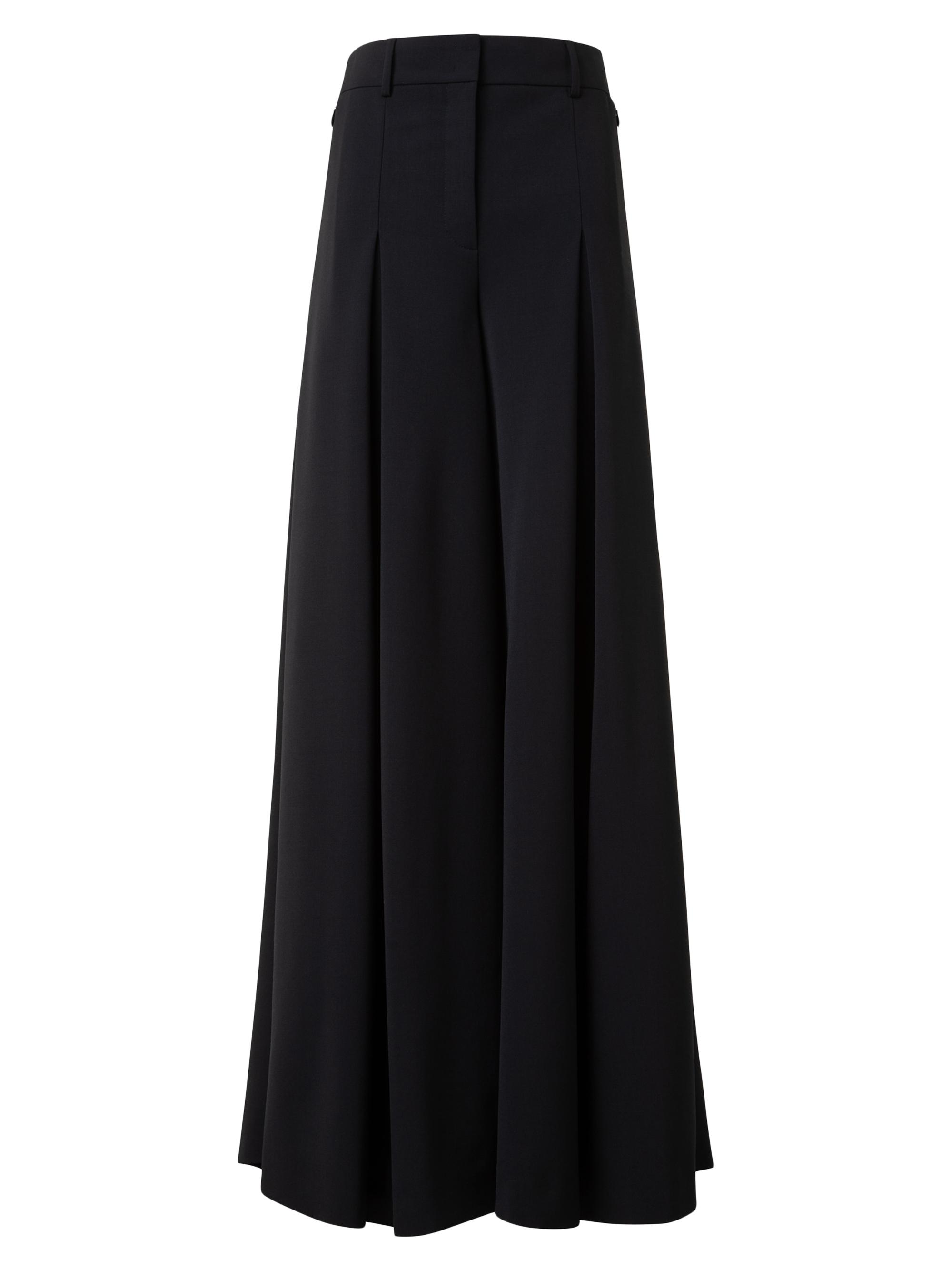 Akris Women's Fiorello Stretch-Wool Extra-Wide Pants - Black