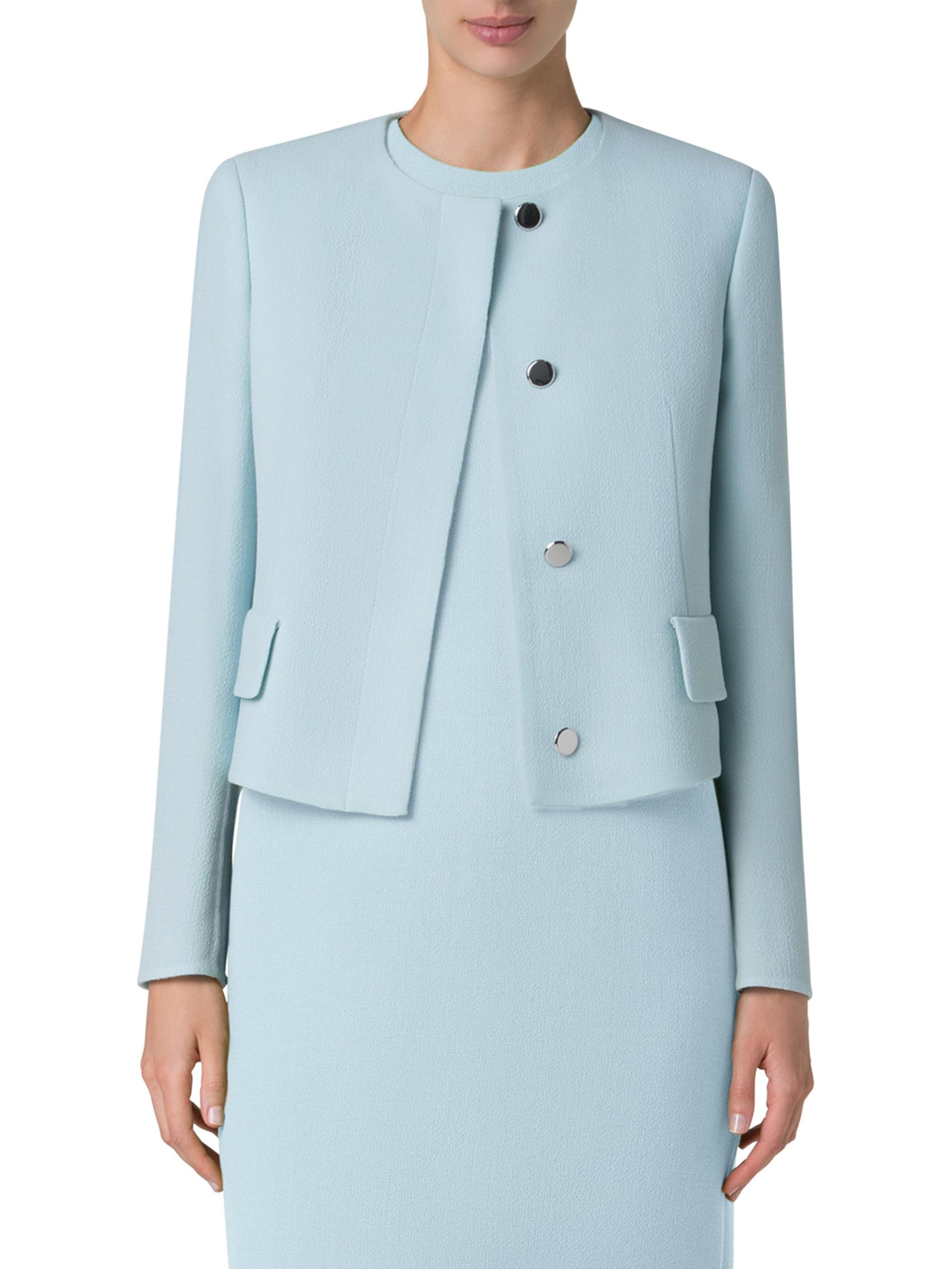 Akris Adriana Virgin-Wool Cropped Button-Down Jacket | Saks Fifth