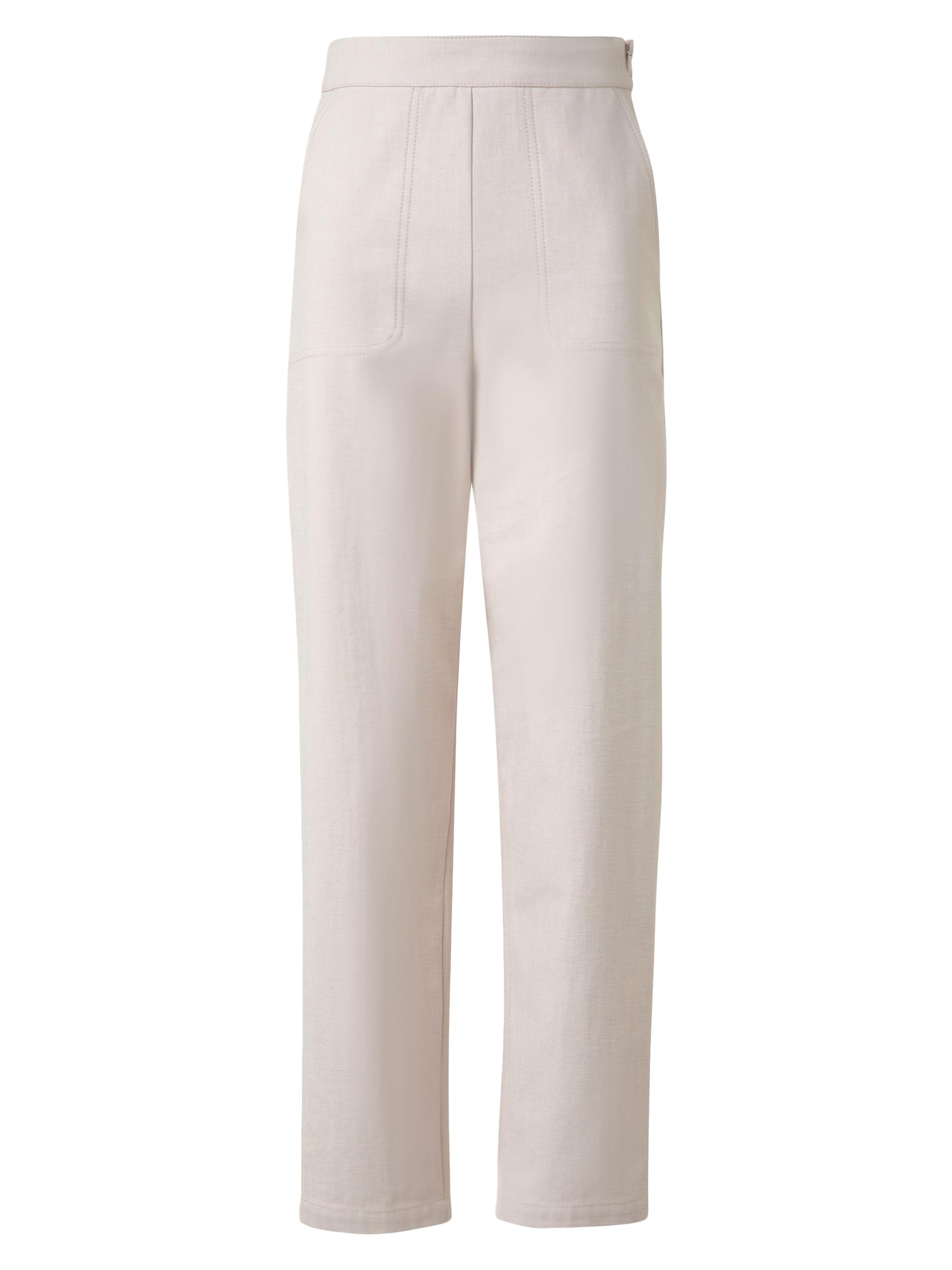 Akris Women's Flynn Cropped High-Rise Tapered-Leg Pants - Greige