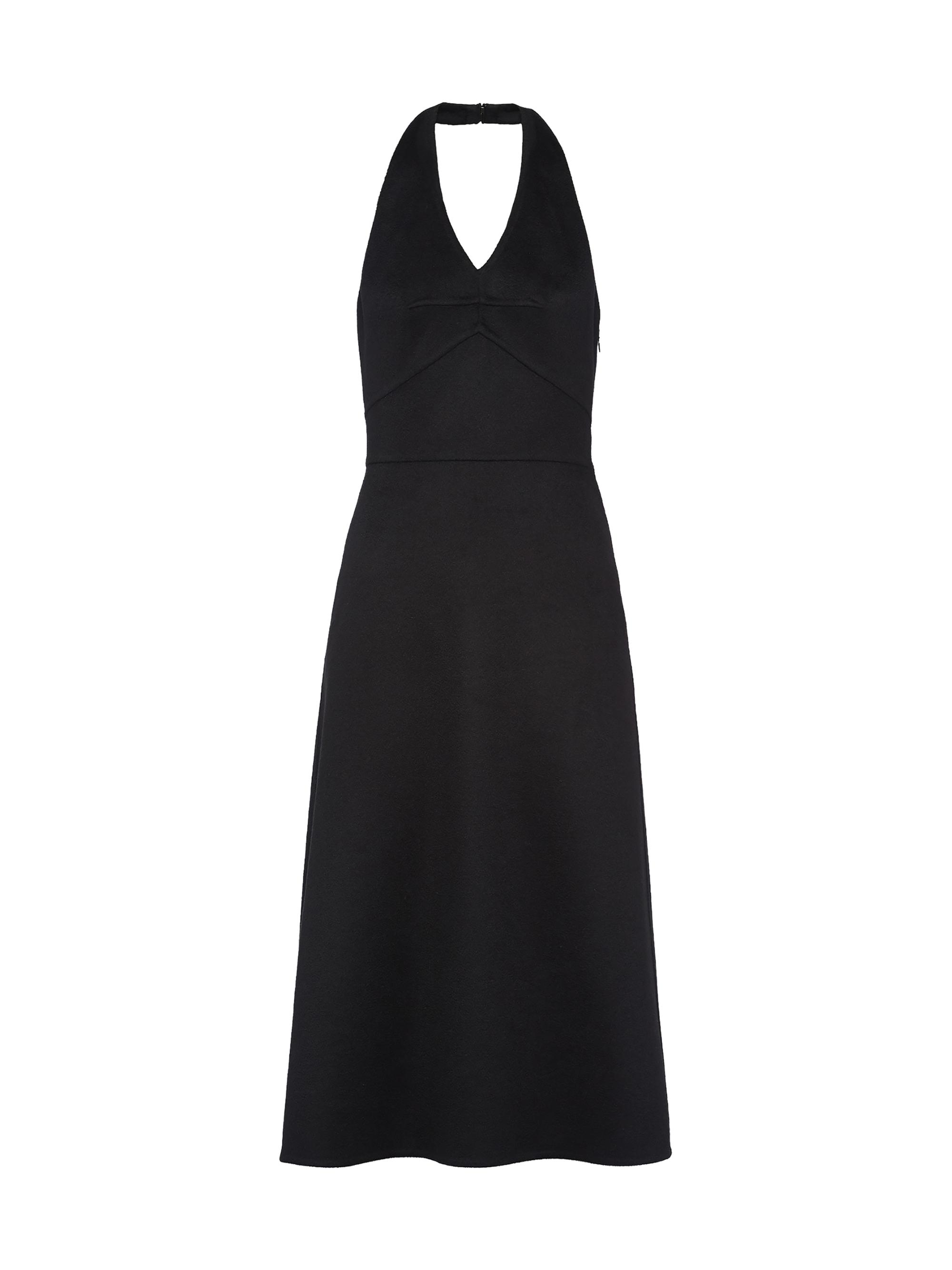 Prada Women's Double Cashmere Halter Midi-Dress - Black