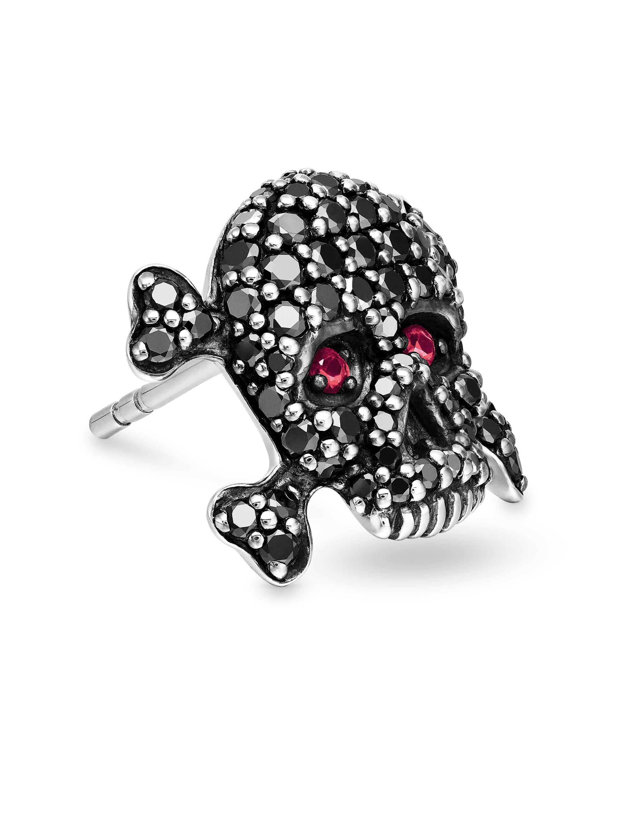 David Yurman Memento Mori Skull Stud Earring in Sterling Silver