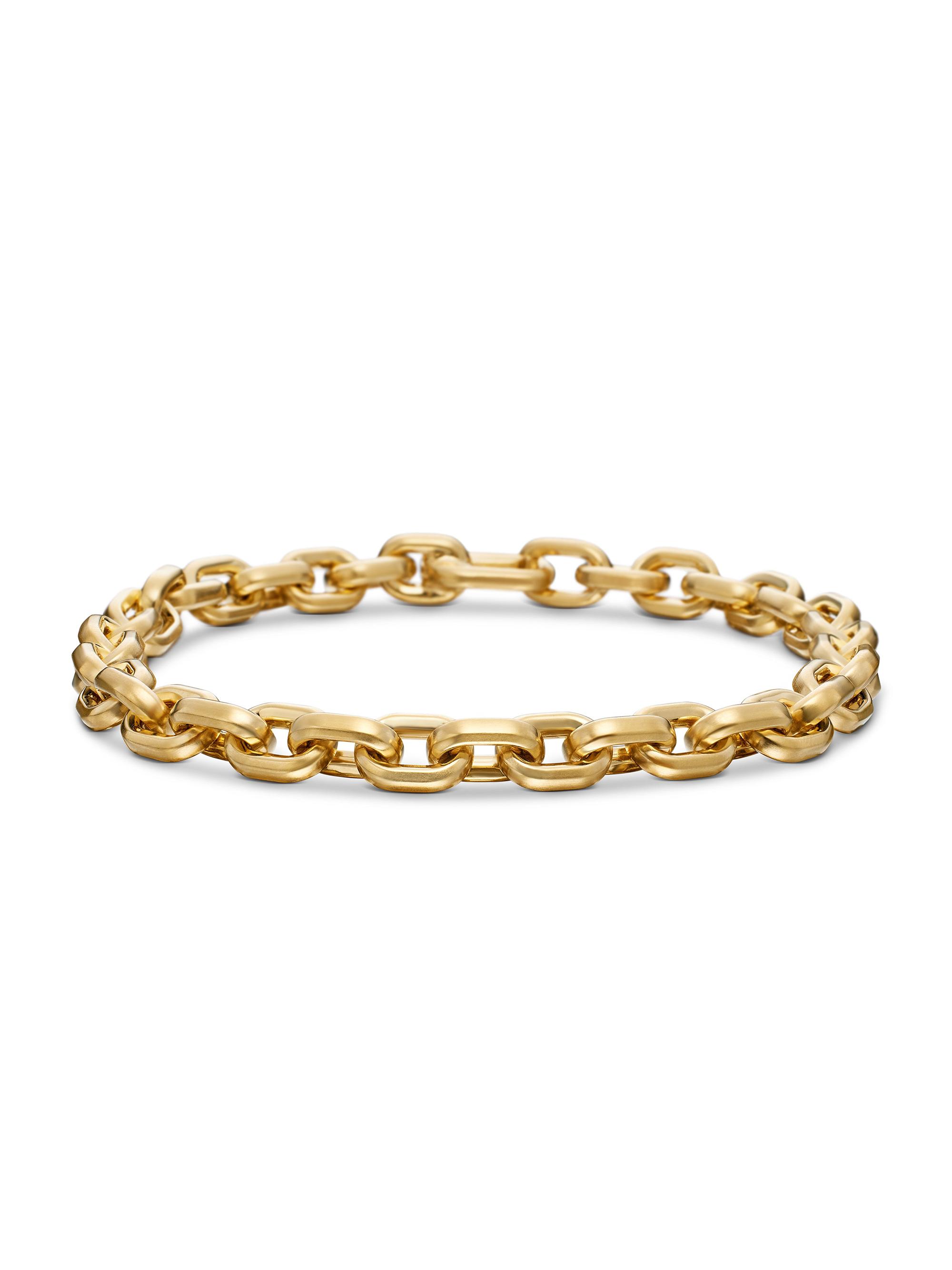 David Yurman Men's Deco Chain Link Bracelet in 18K Yellow Gold, 6.5MM - Gold