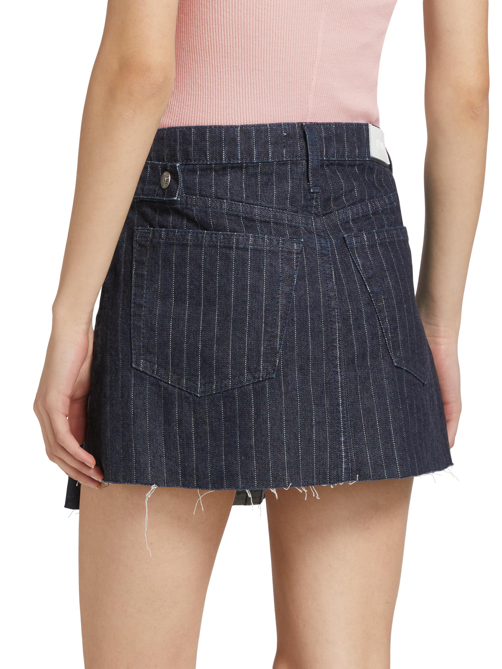 Re/done Pinstripe Denim Tennis Wrap Skirt | Saks Fifth Avenue