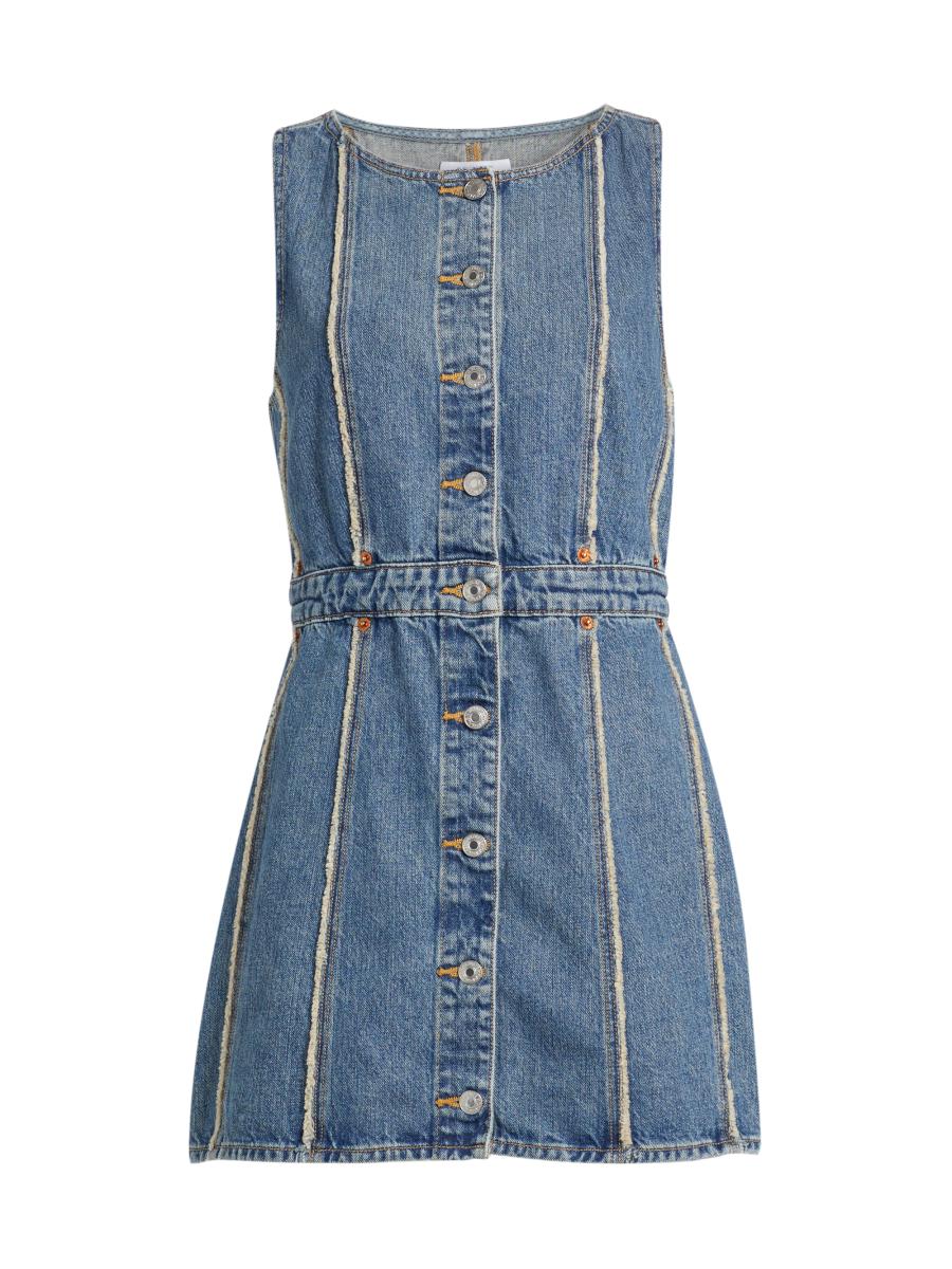 Re/done Women's Fray Denim Minidress