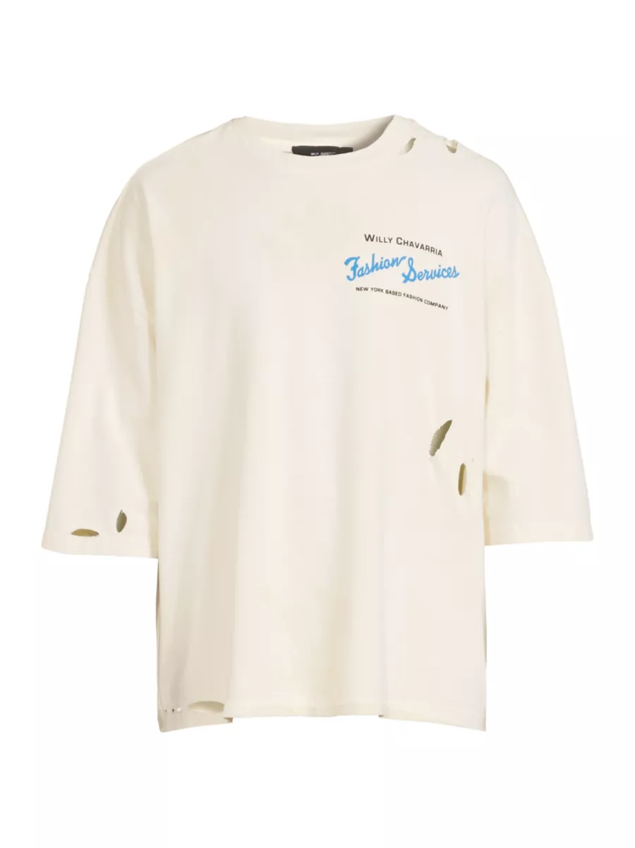 Shop Willy Chavarria Buffalo Fashion Services Distressed T Shop Willy Chavarria Buffalo Fashion Services Distressed T