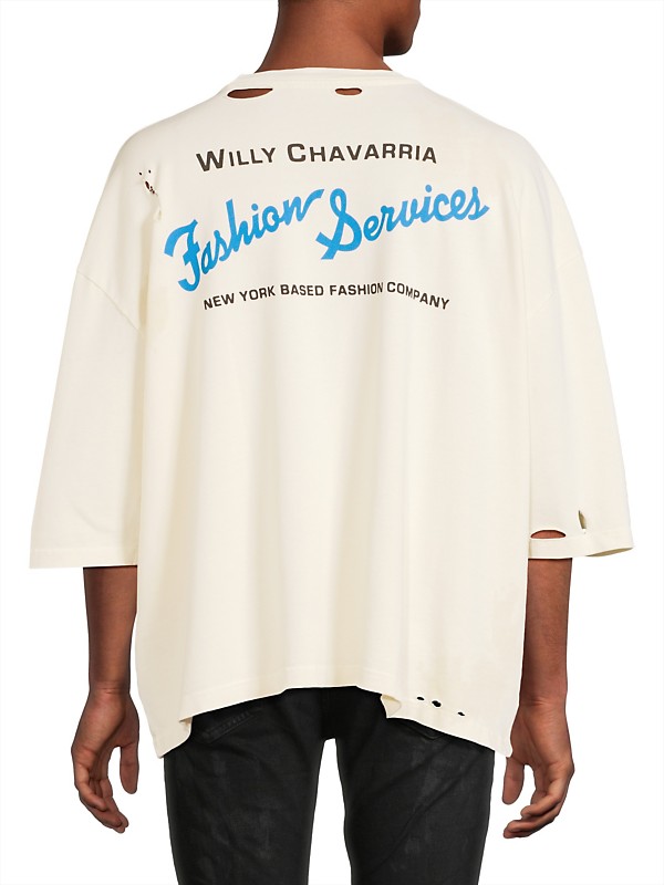 Shop Willy Chavarria Buffalo Fashion Services Distressed T Shop Willy Chavarria Buffalo Fashion Services Distressed T