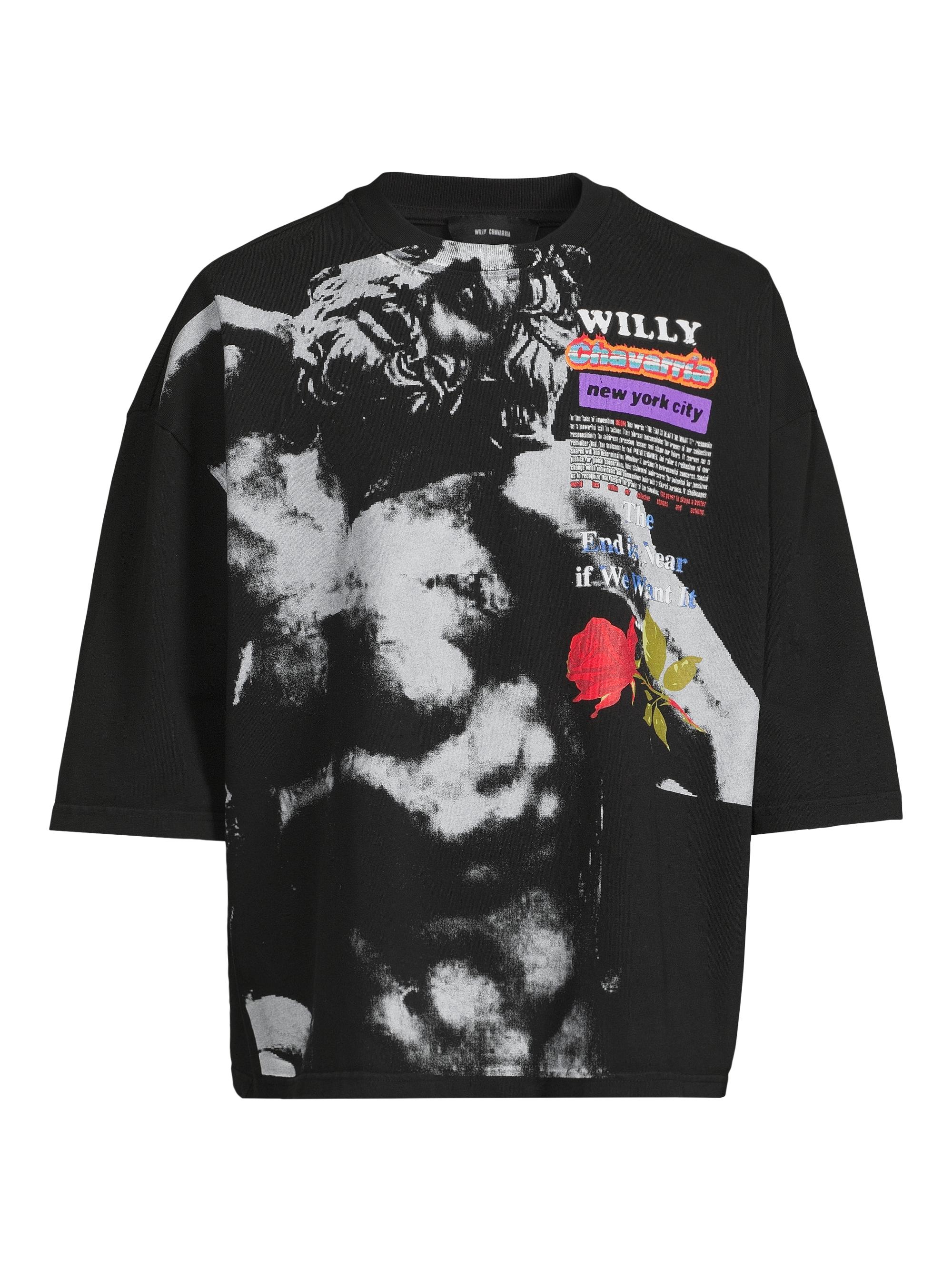 Willy Chavarria Men's Buffalo "End Is Near" T-Shirt - Black