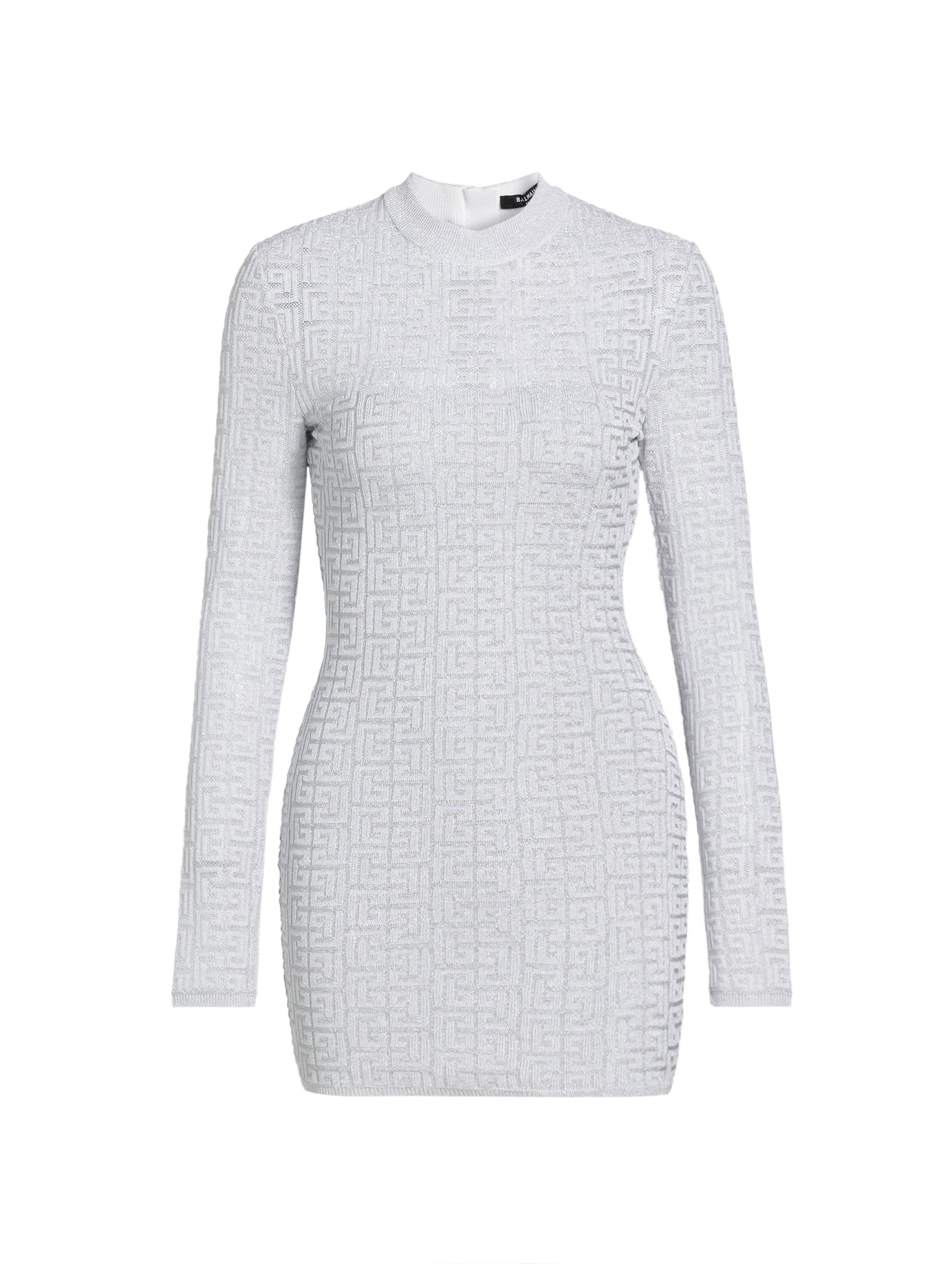 chinese dress ladies Long Pleated Knit Dress by Balmain main image 1