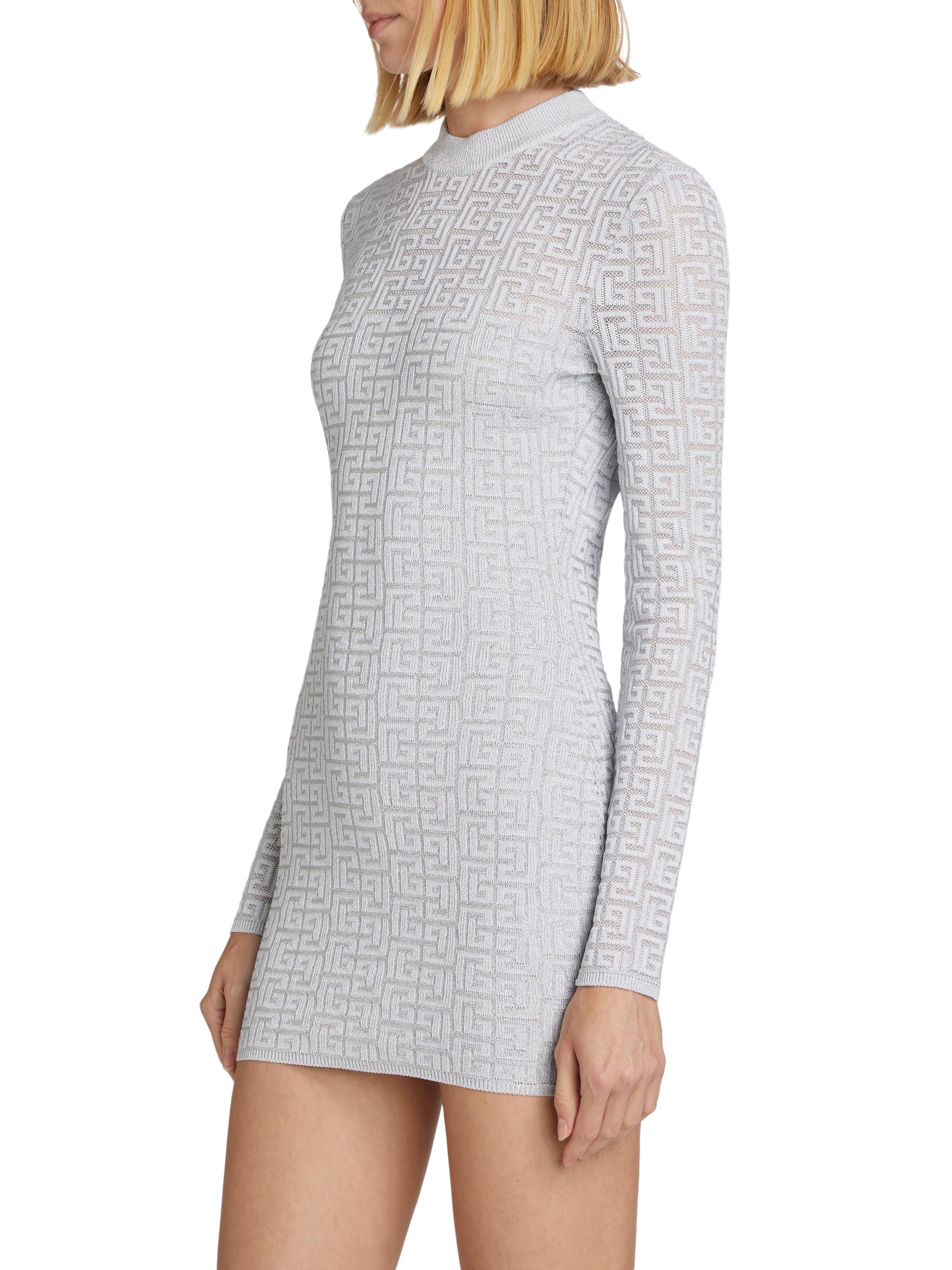 Balmain Glittered Monogram Minidress | Saks Fifth Avenue