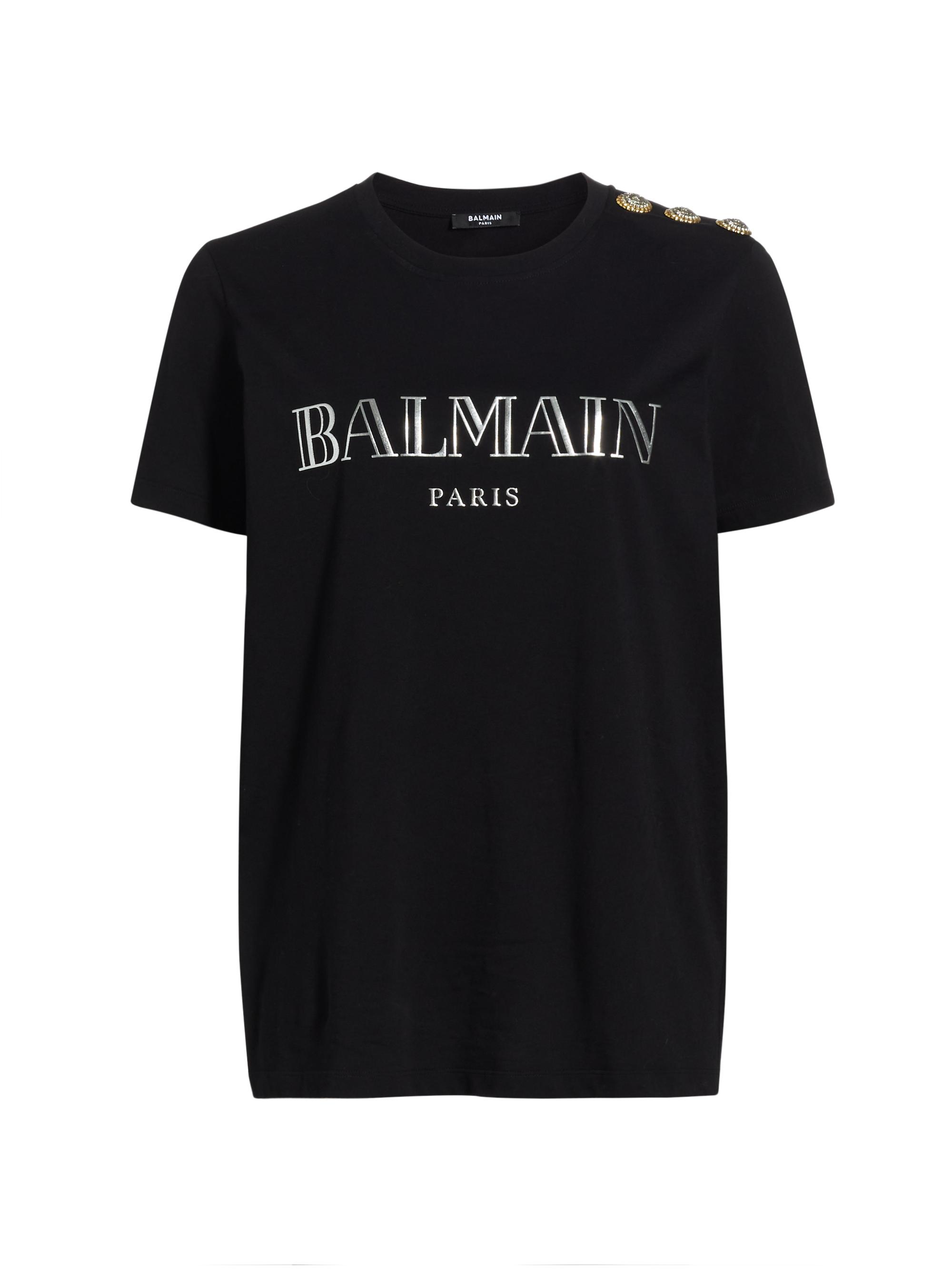 Balmain Women's Vintage Cotton T-Shirt - Noir Argent