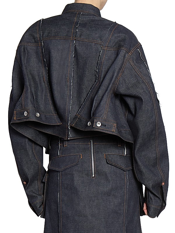 Shop Sacai Seamed Asymmetric Denim Jacket | Saks Fifth Avenue Shop Sacai Seamed Asymmetric Denim Jacket | Saks Fifth Avenue