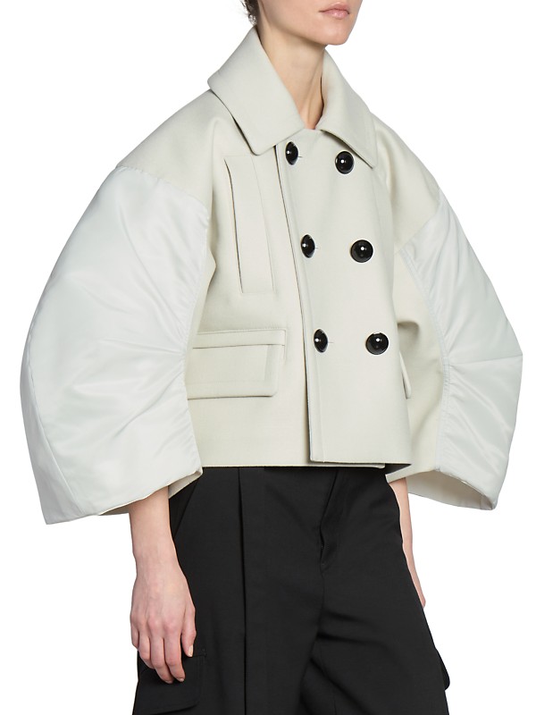 Shop Sacai Wool Melton & Nylon Twill Jacket | Saks Fifth Avenue Shop Sacai Wool Melton & Nylon Twill Jacket | Saks Fifth Avenue