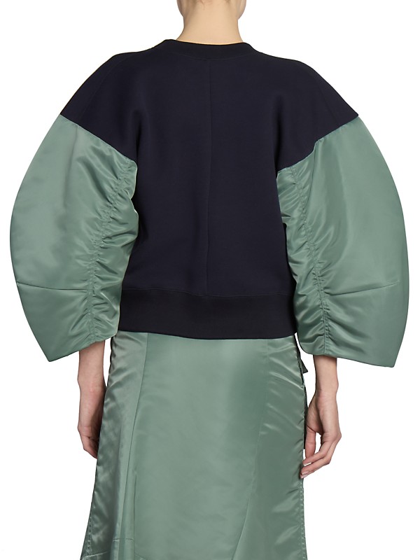 Shop Sacai Nylon Twill & Sponge Sweatshirt | Saks Fifth Avenue Shop Sacai Nylon Twill & Sponge Sweatshirt | Saks Fifth Avenue