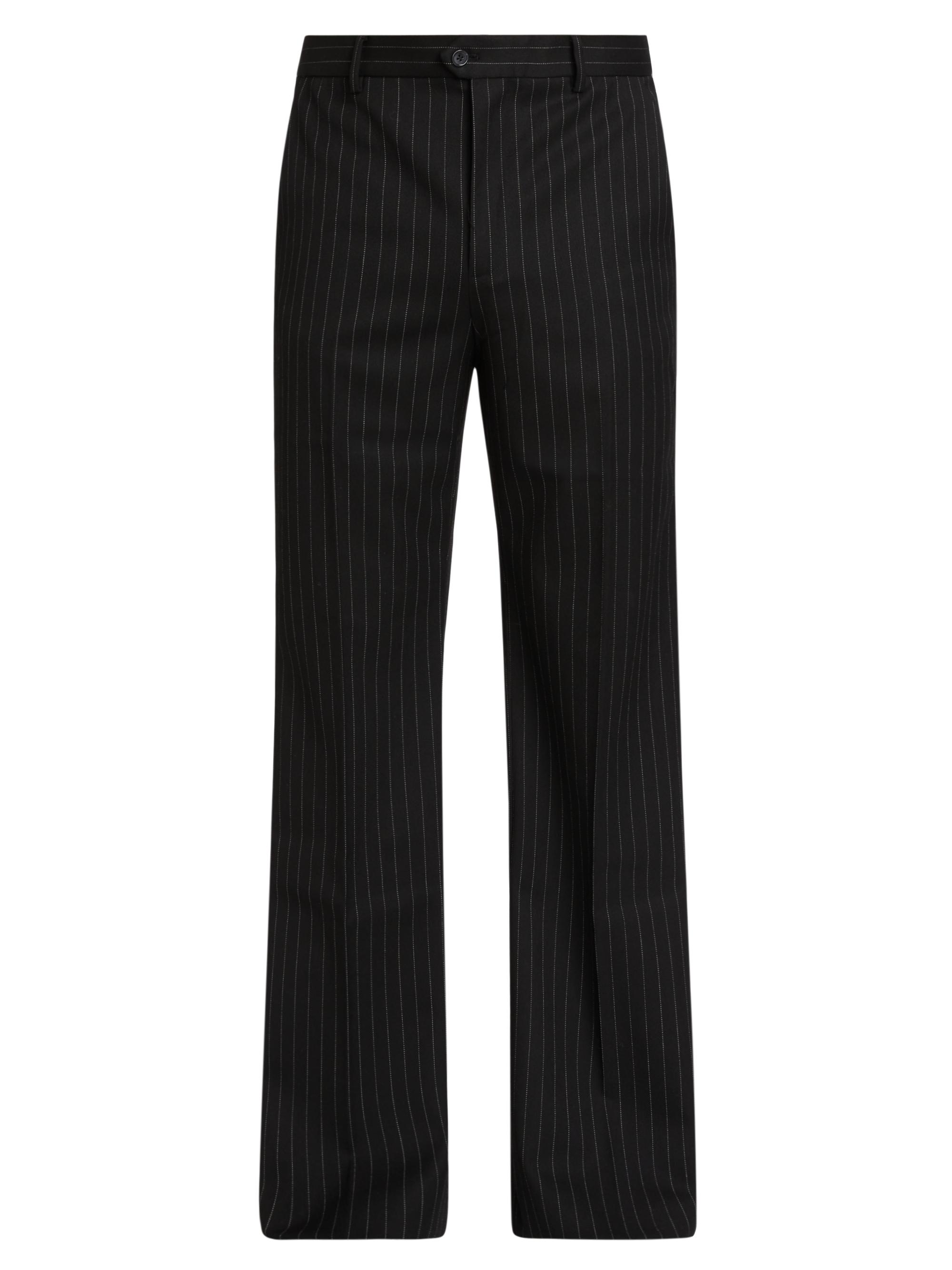 Midnight Rodeo Men's Persistance of Memory Collection Pinstriped Flared Trousers - Black Pinstripe