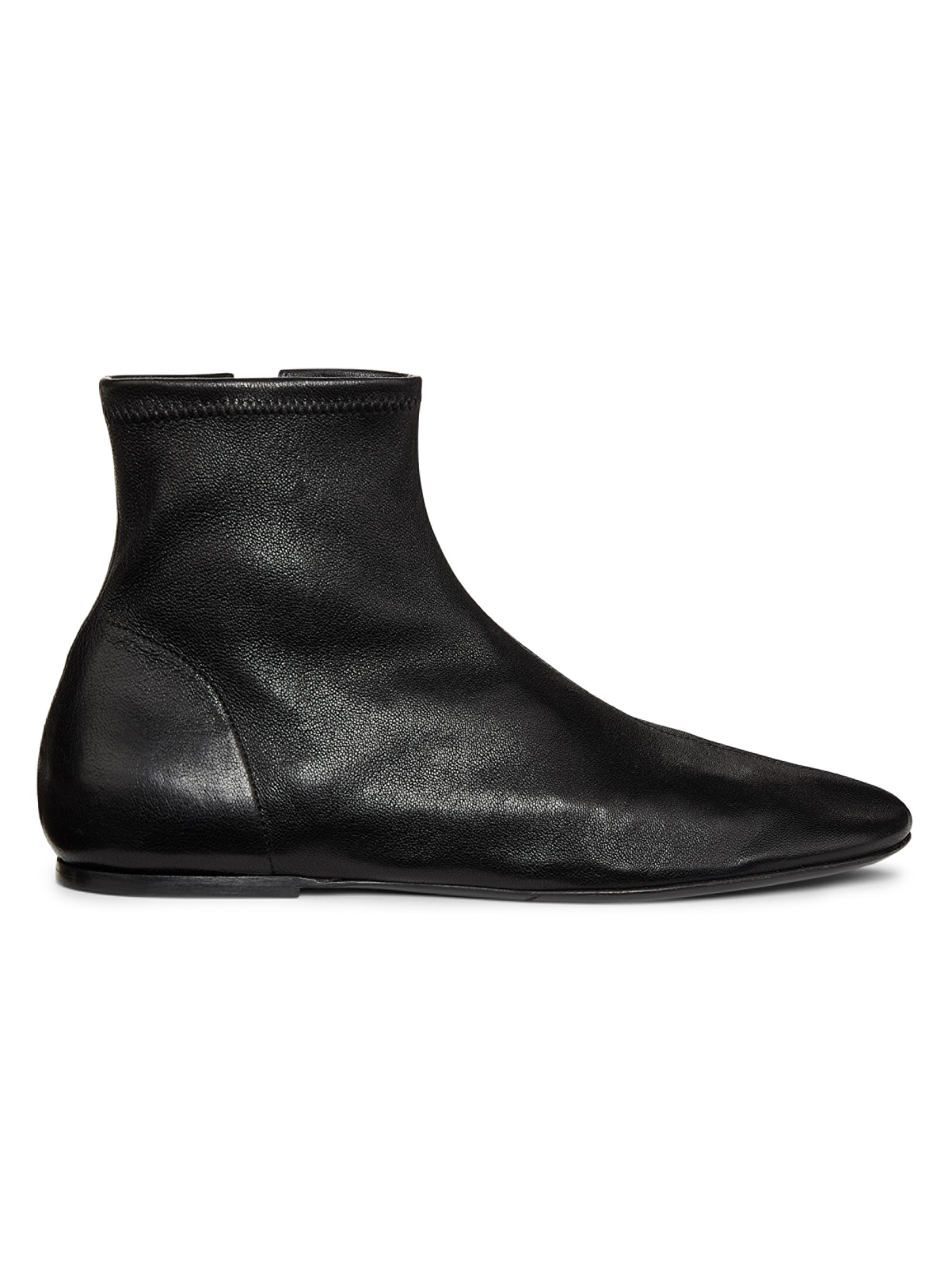 Co Stretch-Leather Sock Booties Saks Fifth Avenue