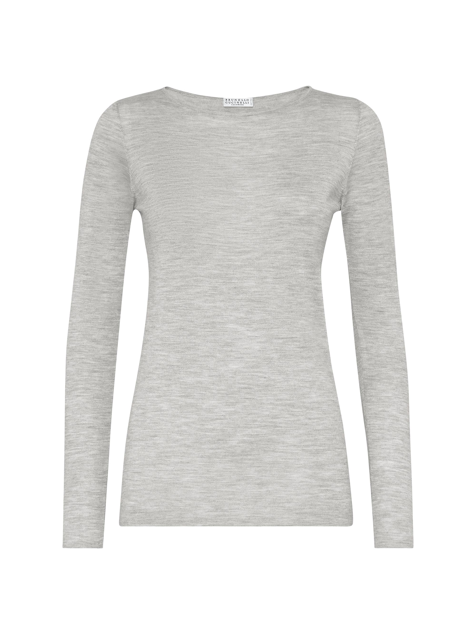 Brunello Cucinelli Women's Cashmere and Silk Lightweight Sweater - Light Grey