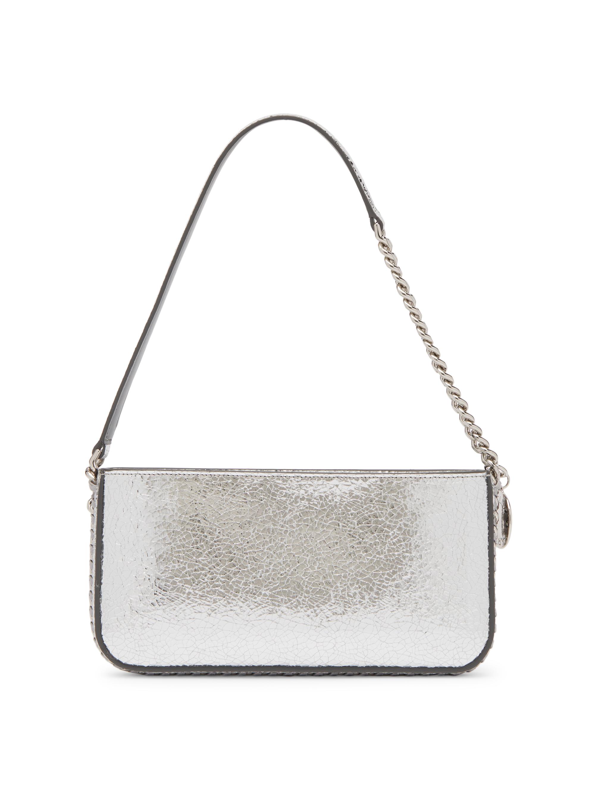 Stella McCartney Women's Frayme Crackled Metallic Shoulder Bag - Silver