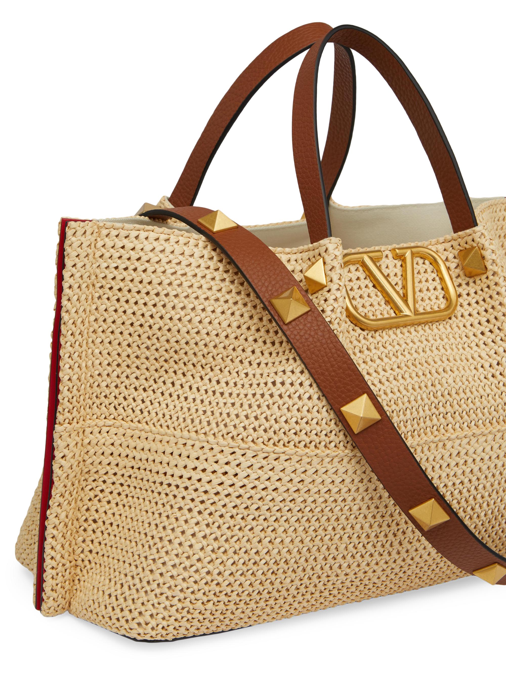 Shop Valentino Garavani Medium Straw Summer Tote Bag | Saks Fifth 