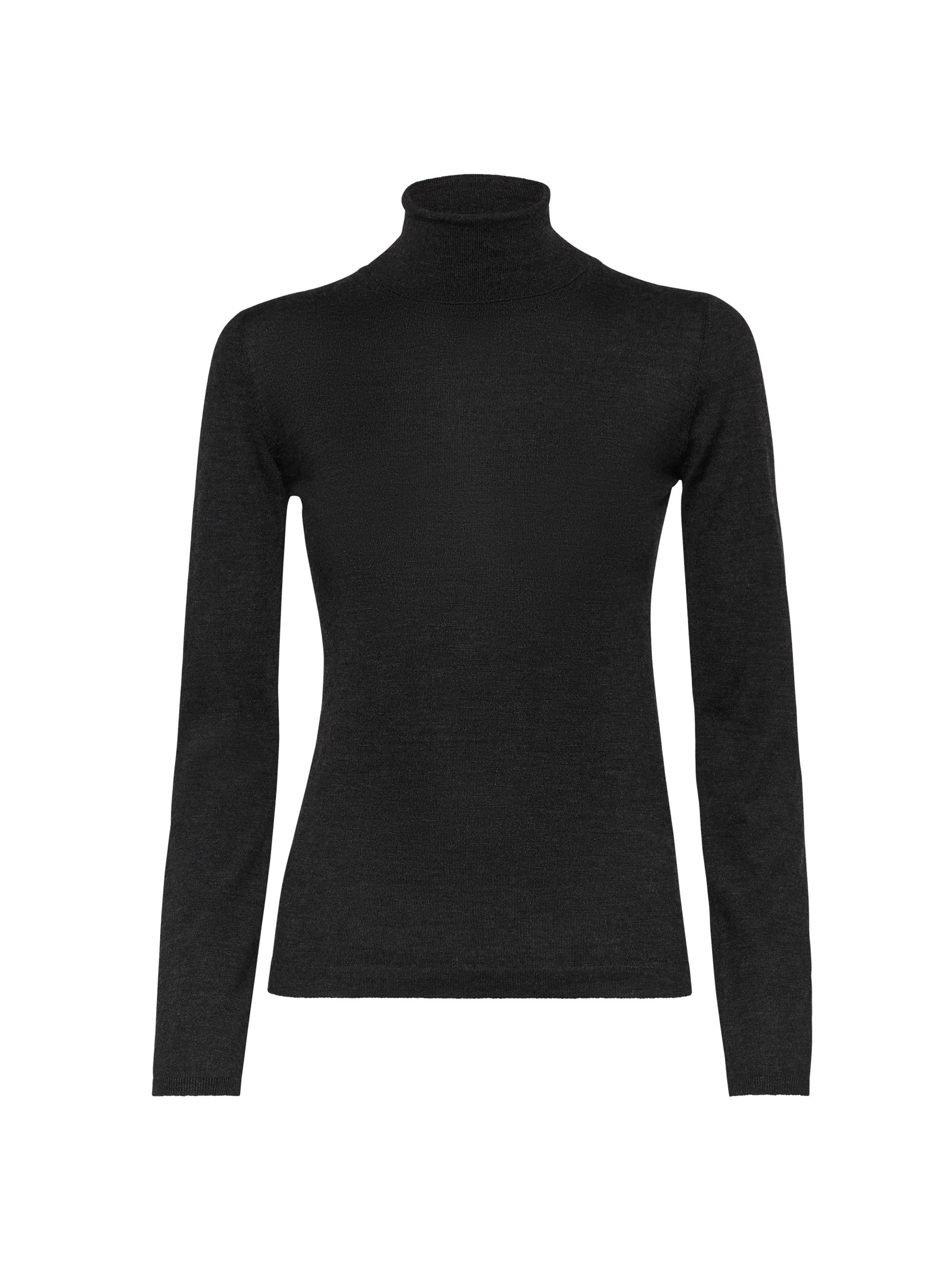 Brunello Cucinelli Women's Cashmere and Silk Lightweight Turtleneck Sweater - Anthracite