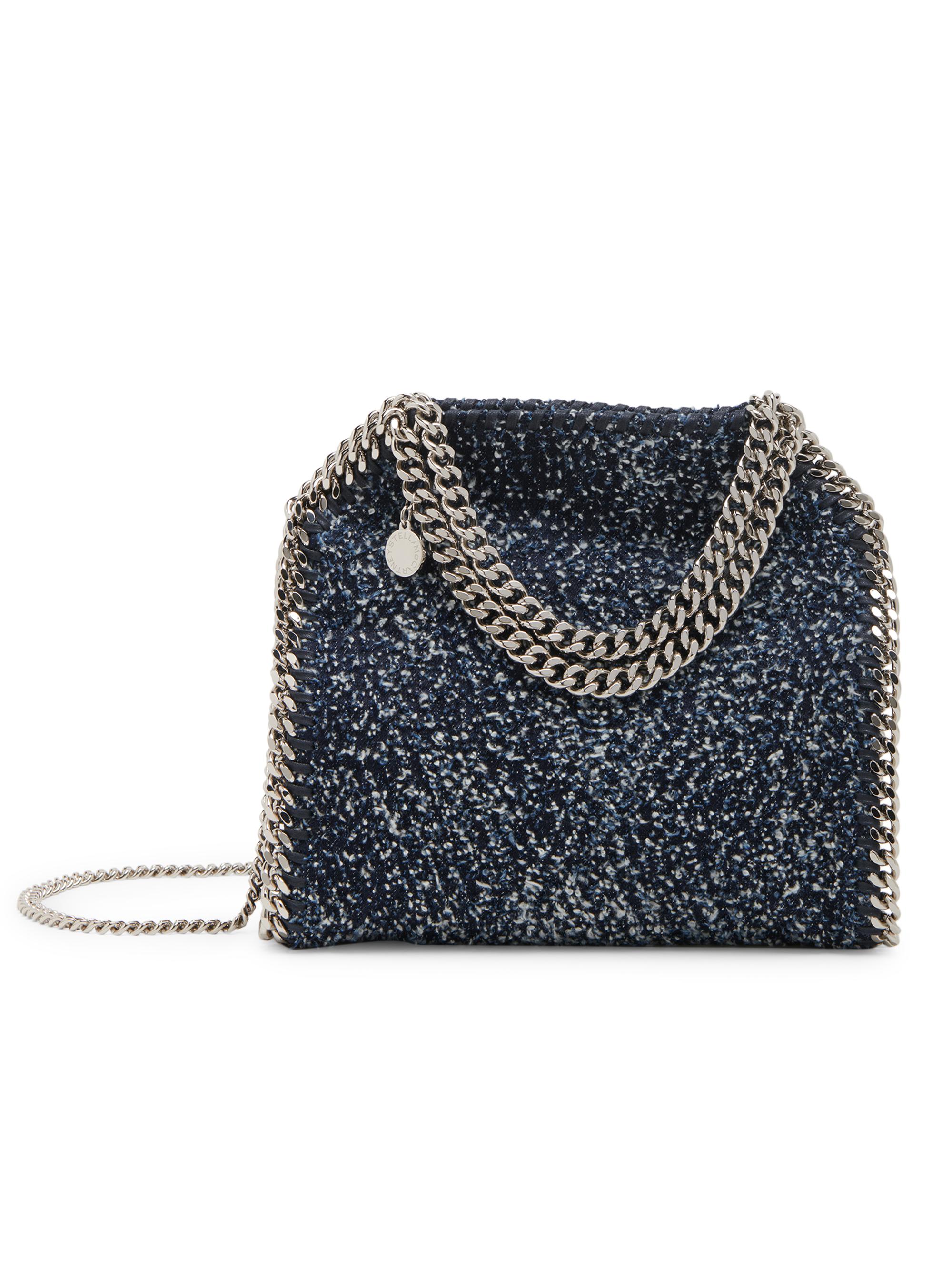 Stella McCartney Women's Mini Falabella Denim Tweed Top Handle Bag - Ink