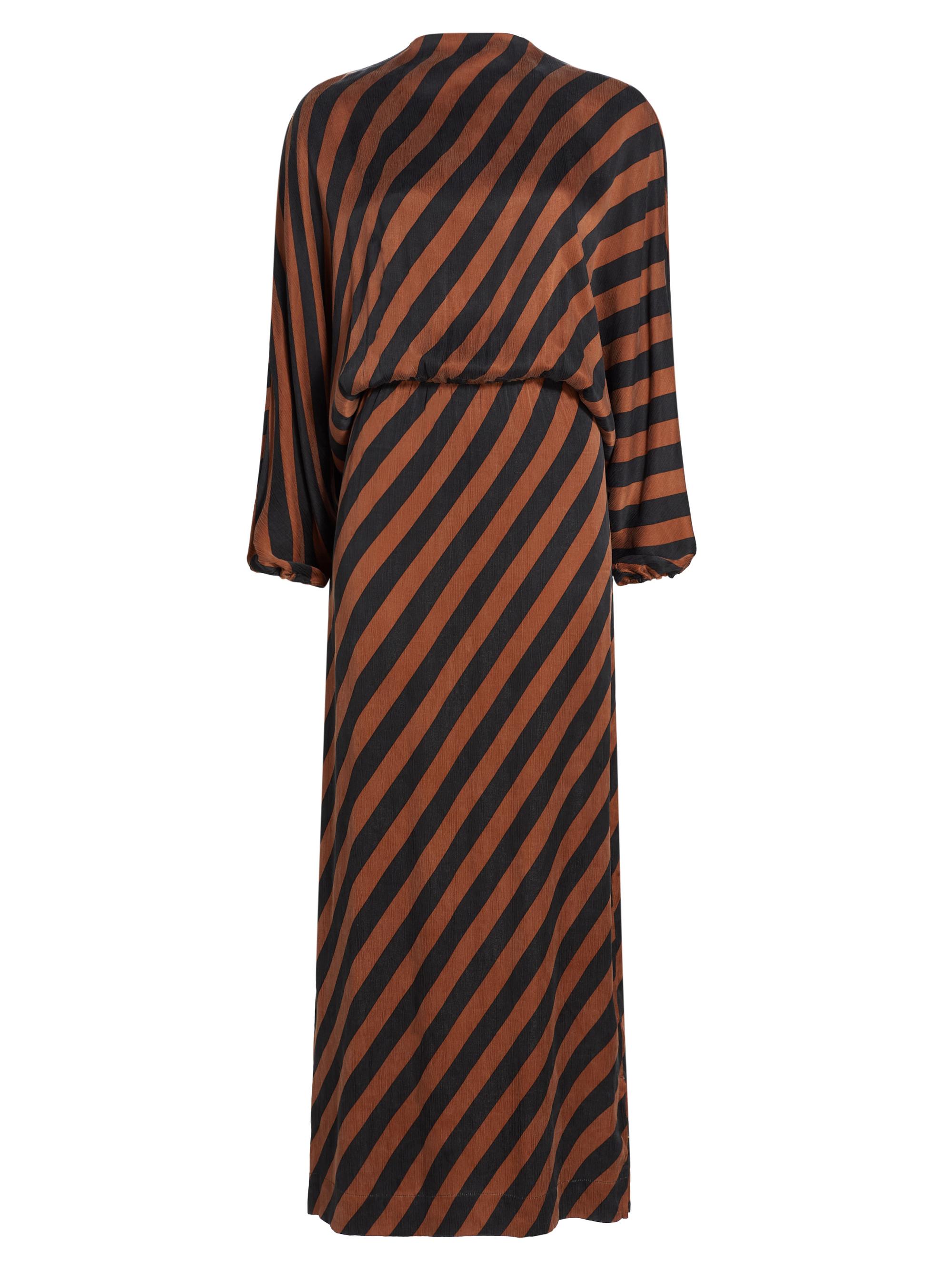 SWF Women's Enclosed Stripe Blouson Maxi Dress - Espresso