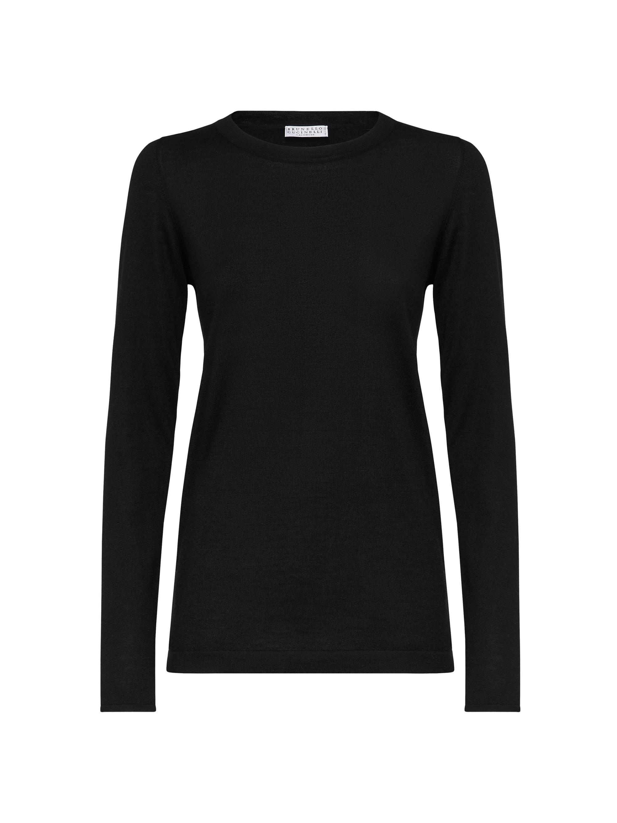 Brunello Cucinelli Women's Cashmere and Silk Lightweight Sweater - Black