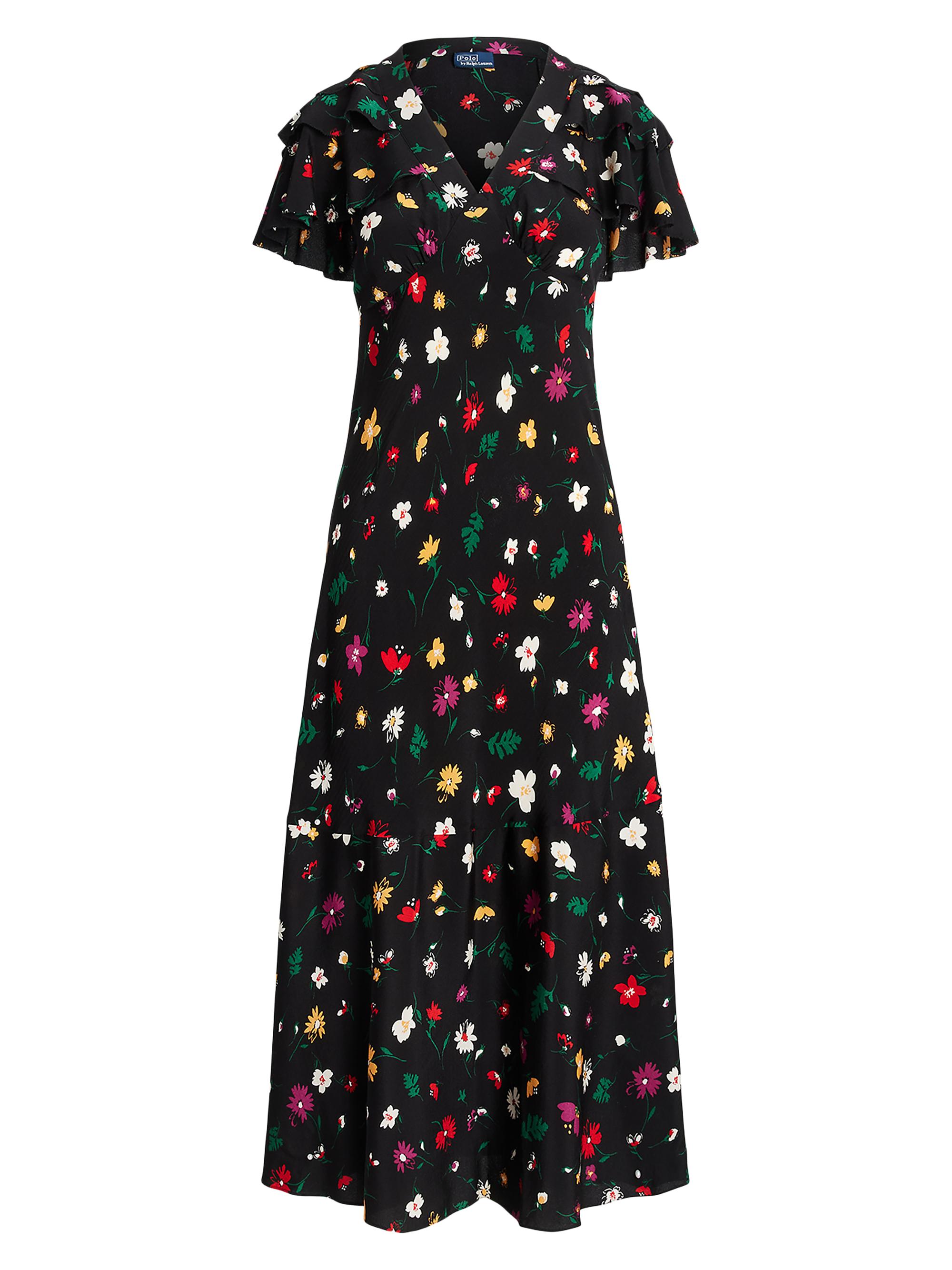Polo Ralph Lauren Floral Silk Crêpe Midi-Dress | Saks Fifth Avenue