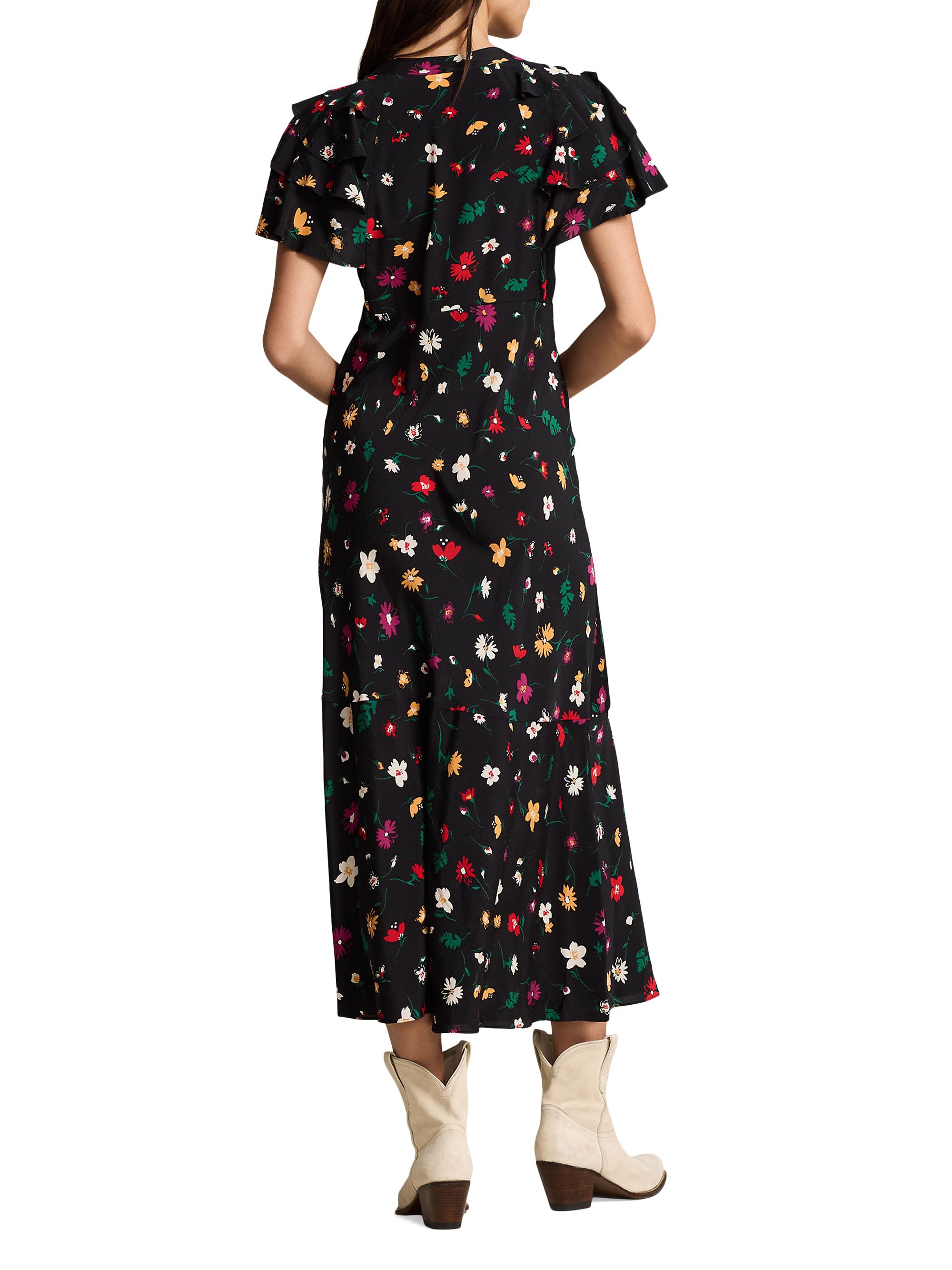 Polo Ralph Lauren Floral Silk Crpe Midi-Dress | Saks Fifth Avenue
