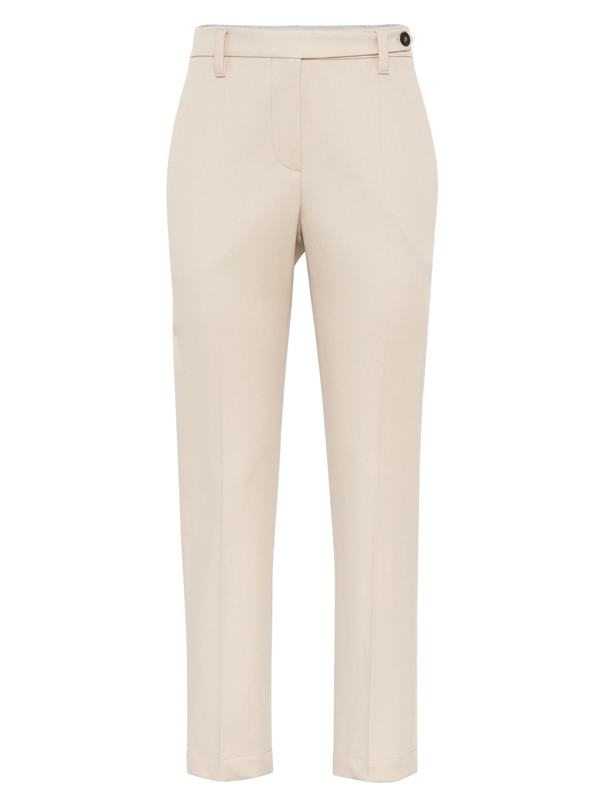 Brunello Cucinelli Women's Stretch Cotton Cover Cigarette Trousers - Sand