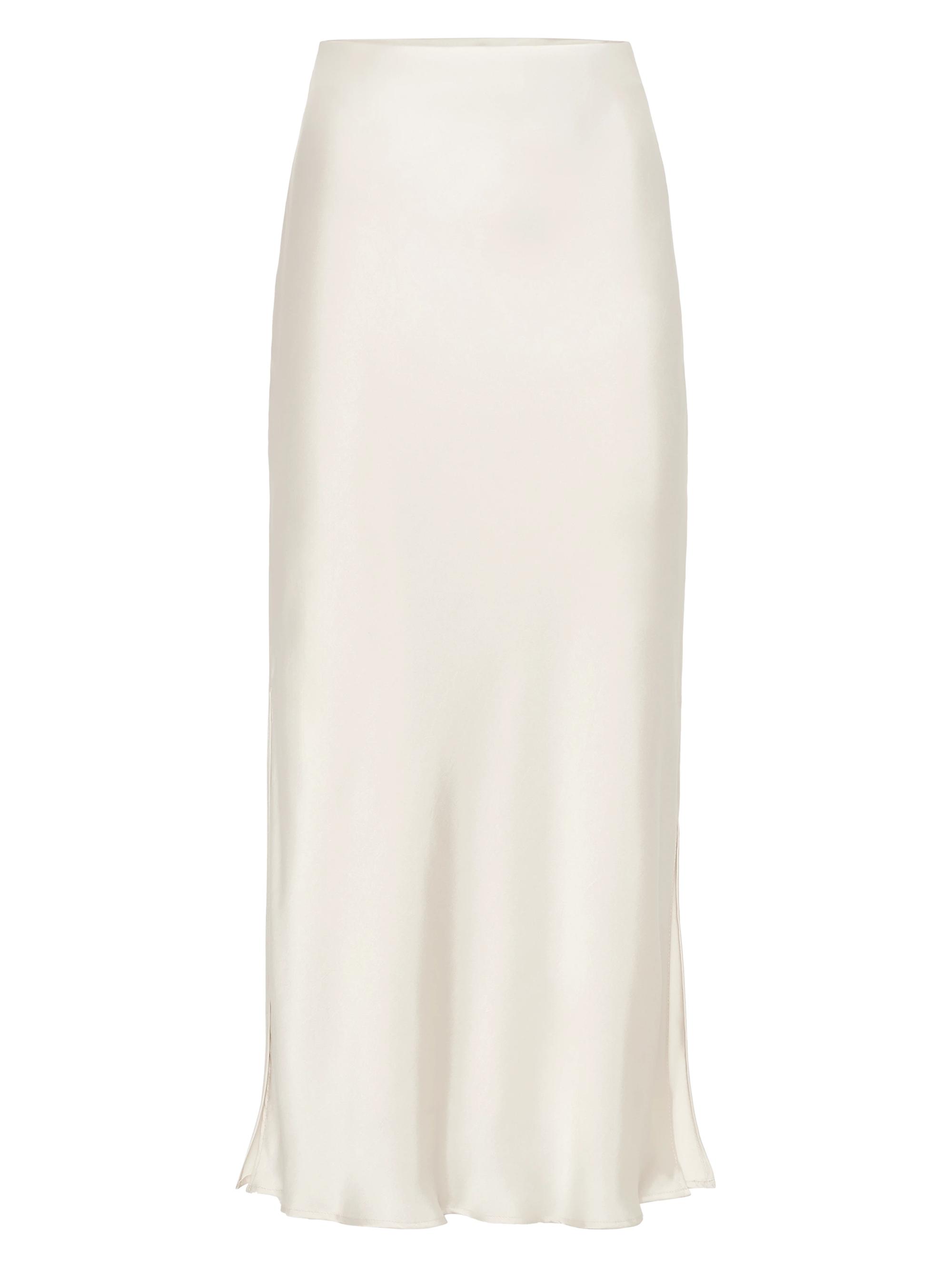 Brunello Cucinelli Women's Soft Techno Satin Fluid Pencil Skirt - Chalk