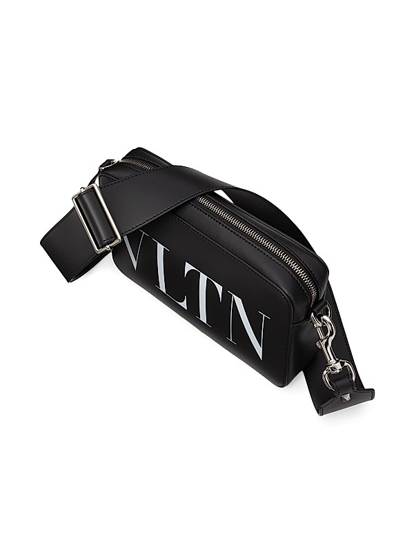 Shop Valentino Garavani VLTN Leather Crossbody Bag | Saks Shop Valentino Garavani VLTN Leather Crossbody Bag | Saks